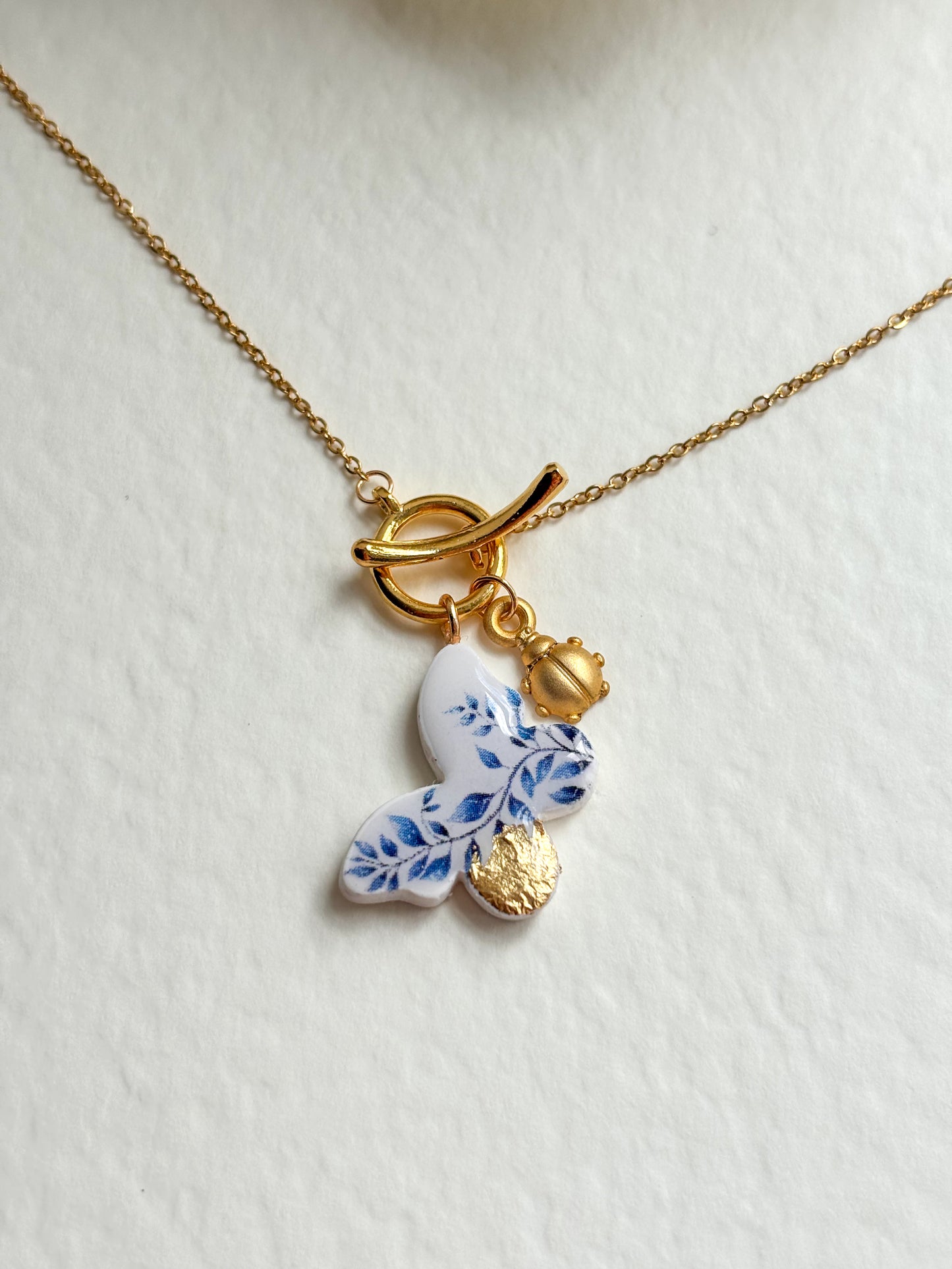 Butterfly Ceramic Charm Necklace