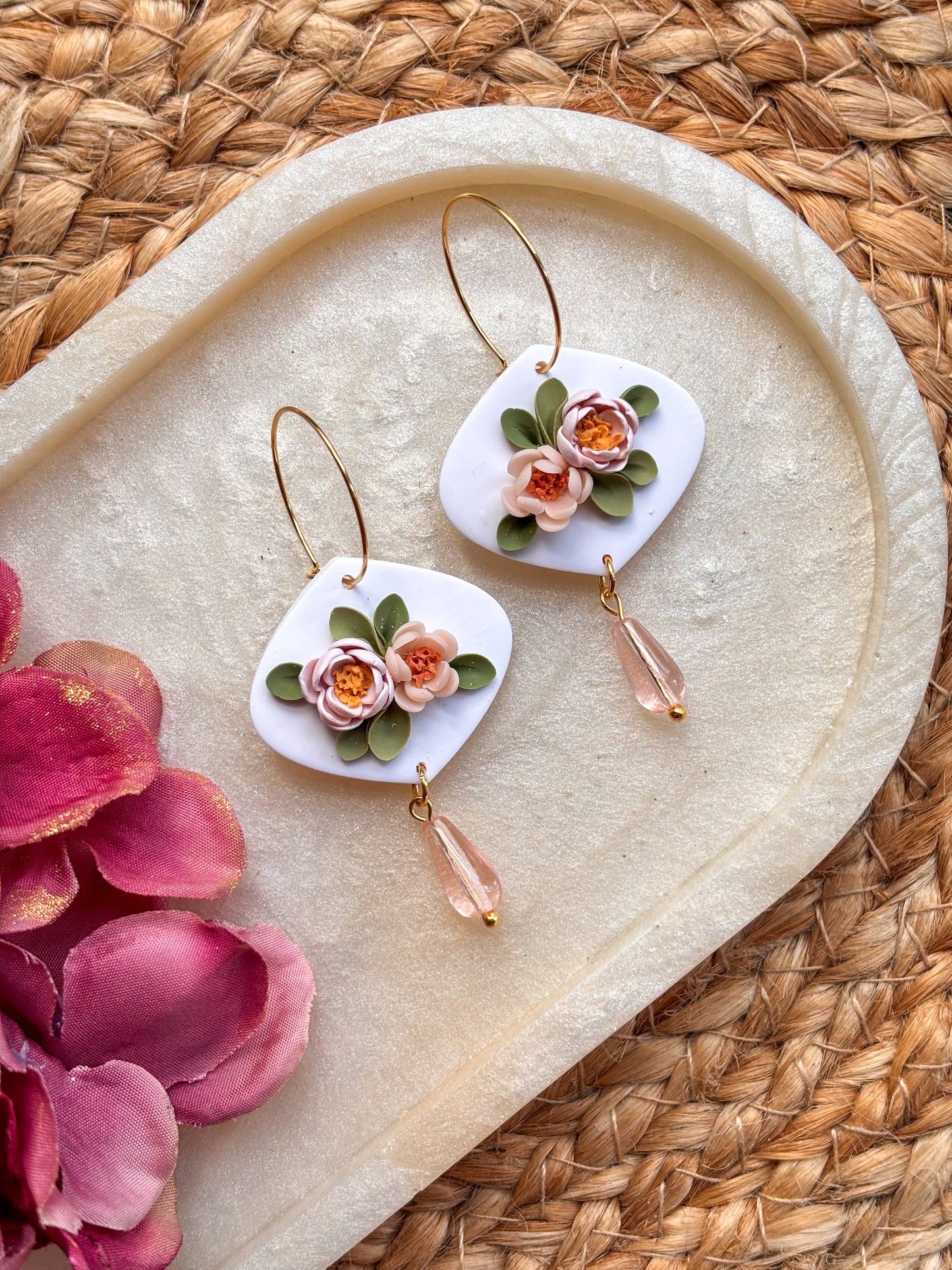 Blush Rose Hoops