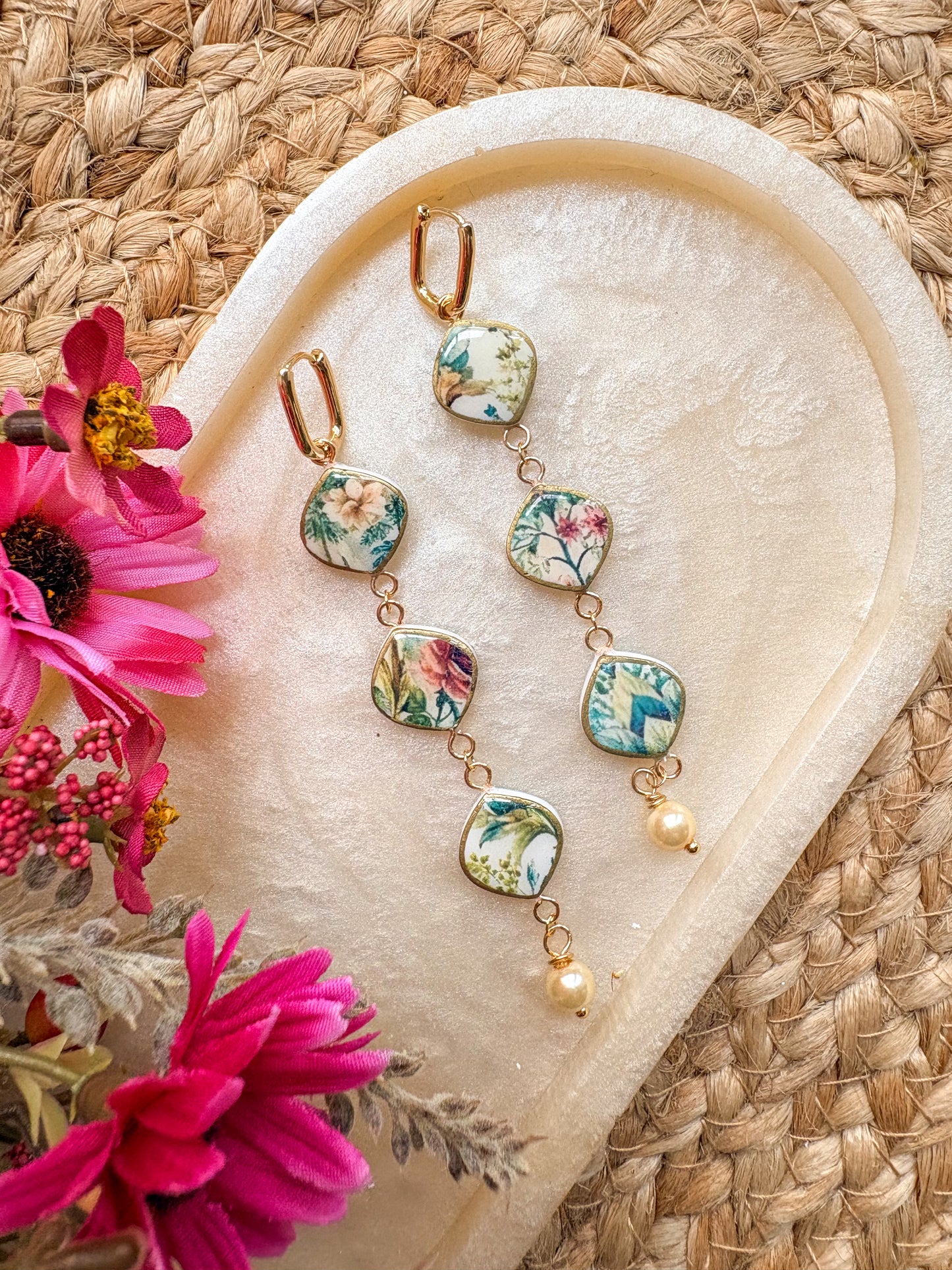 Vintage print multi drops