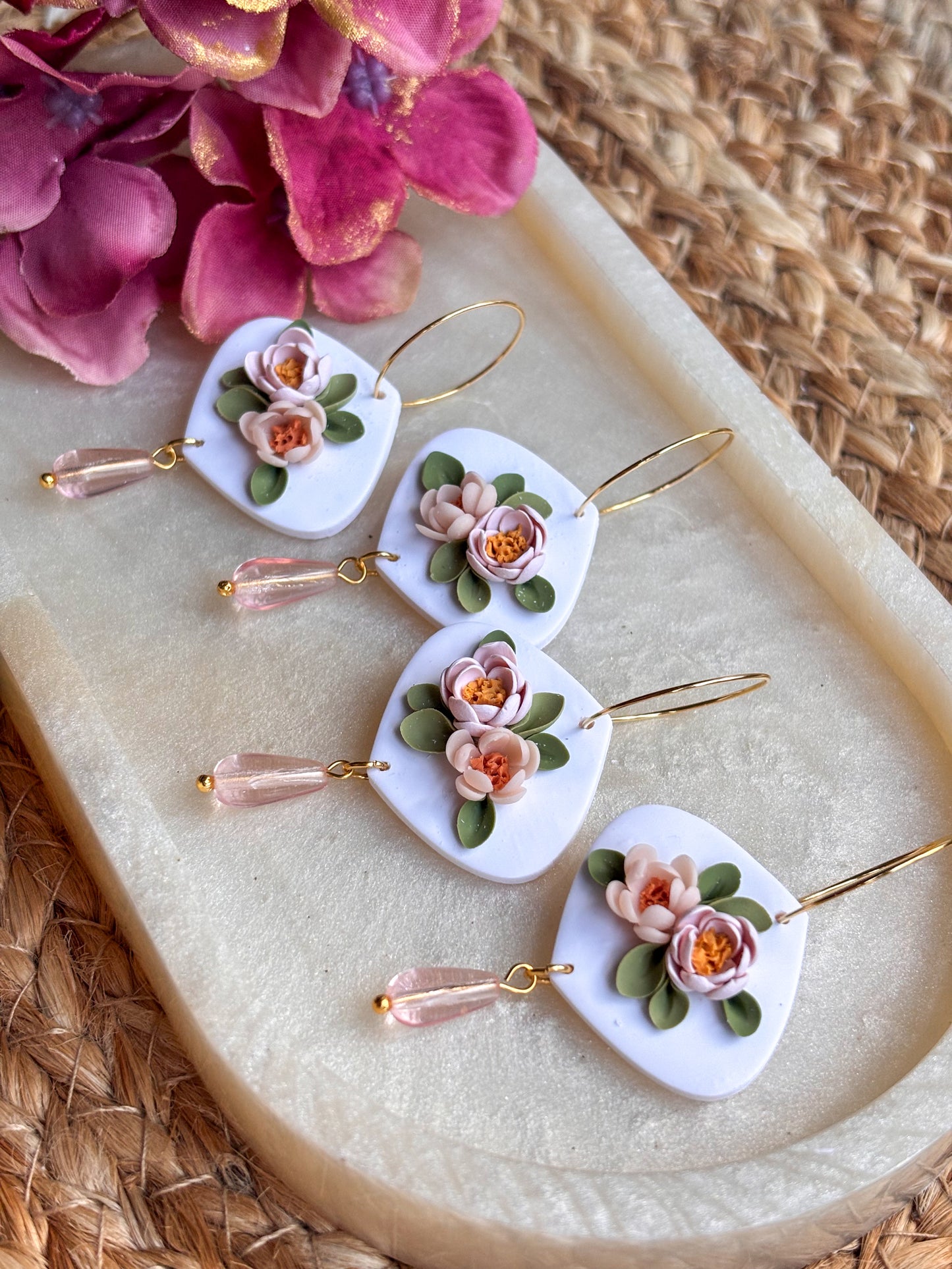 Blush Rose Hoops