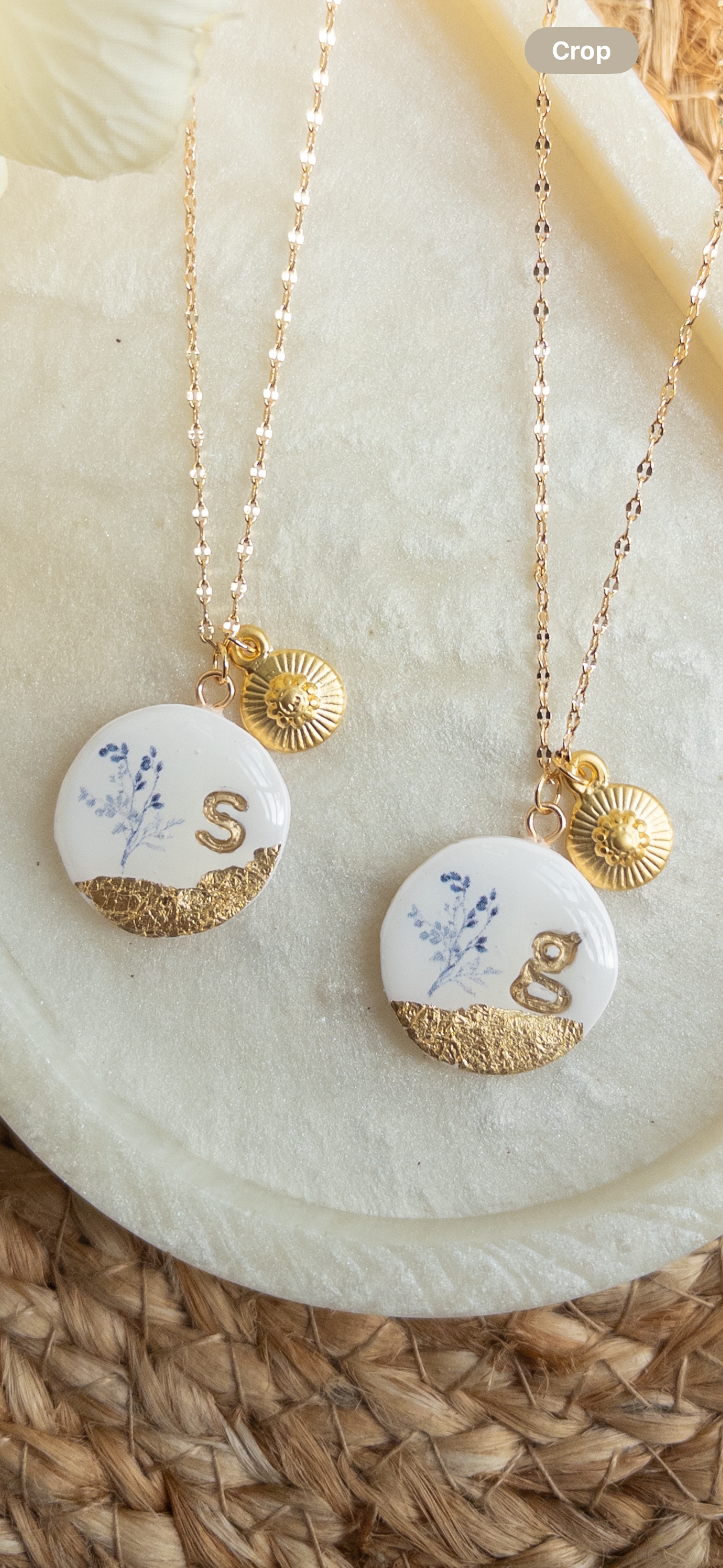 Initial Charm Necklace - S and G