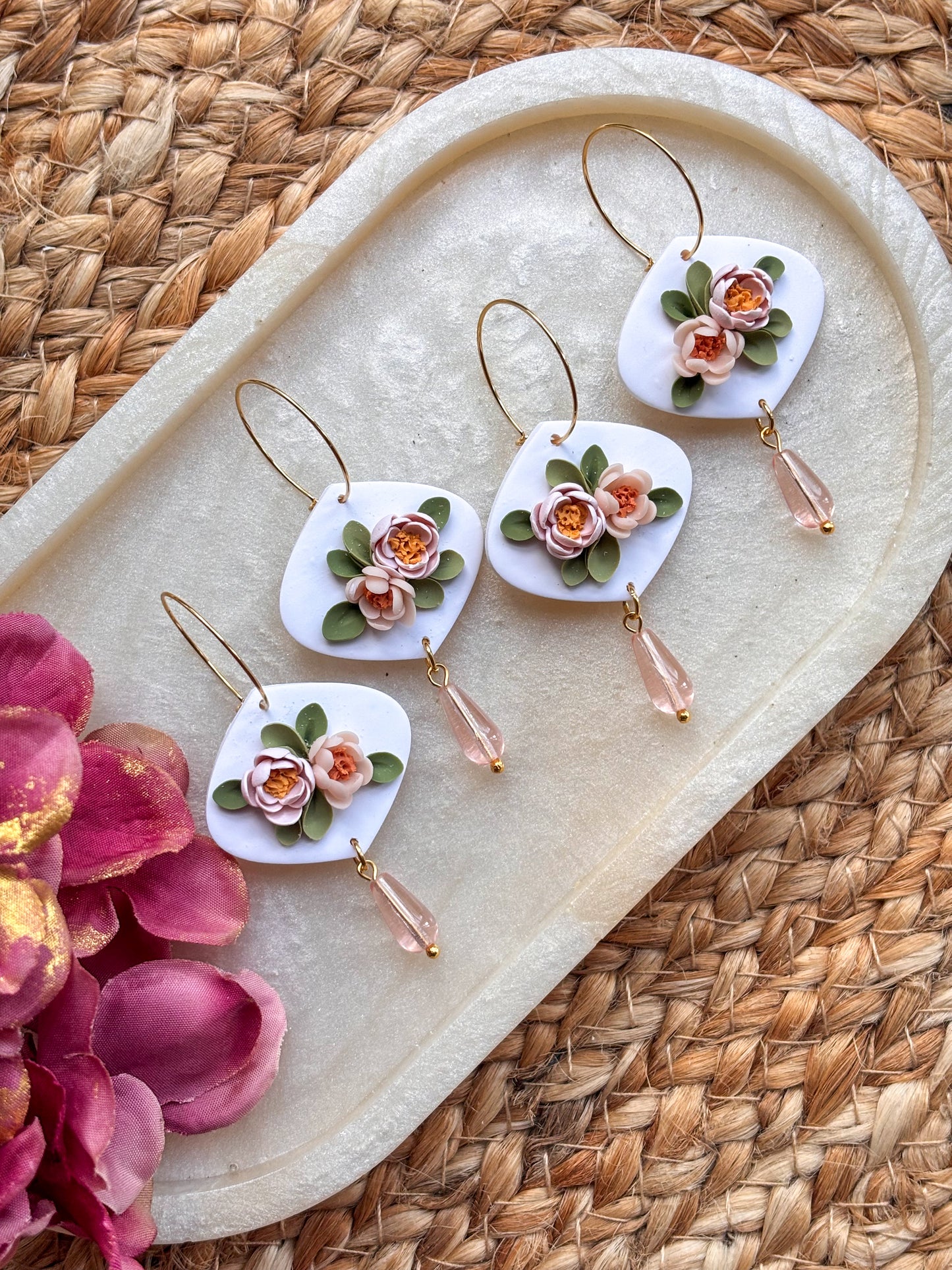 Blush Rose Hoops
