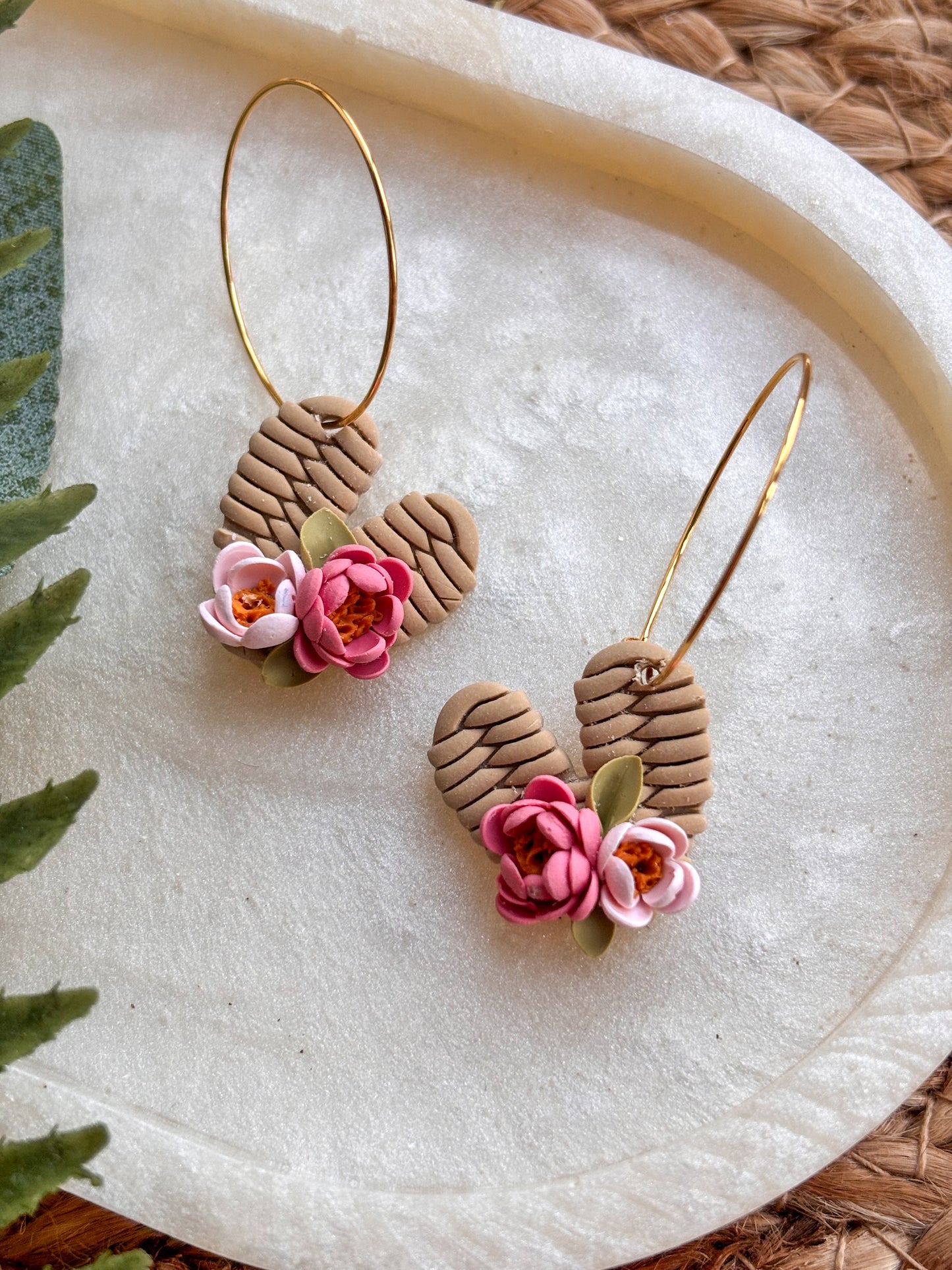 Rattan Heart Hoops