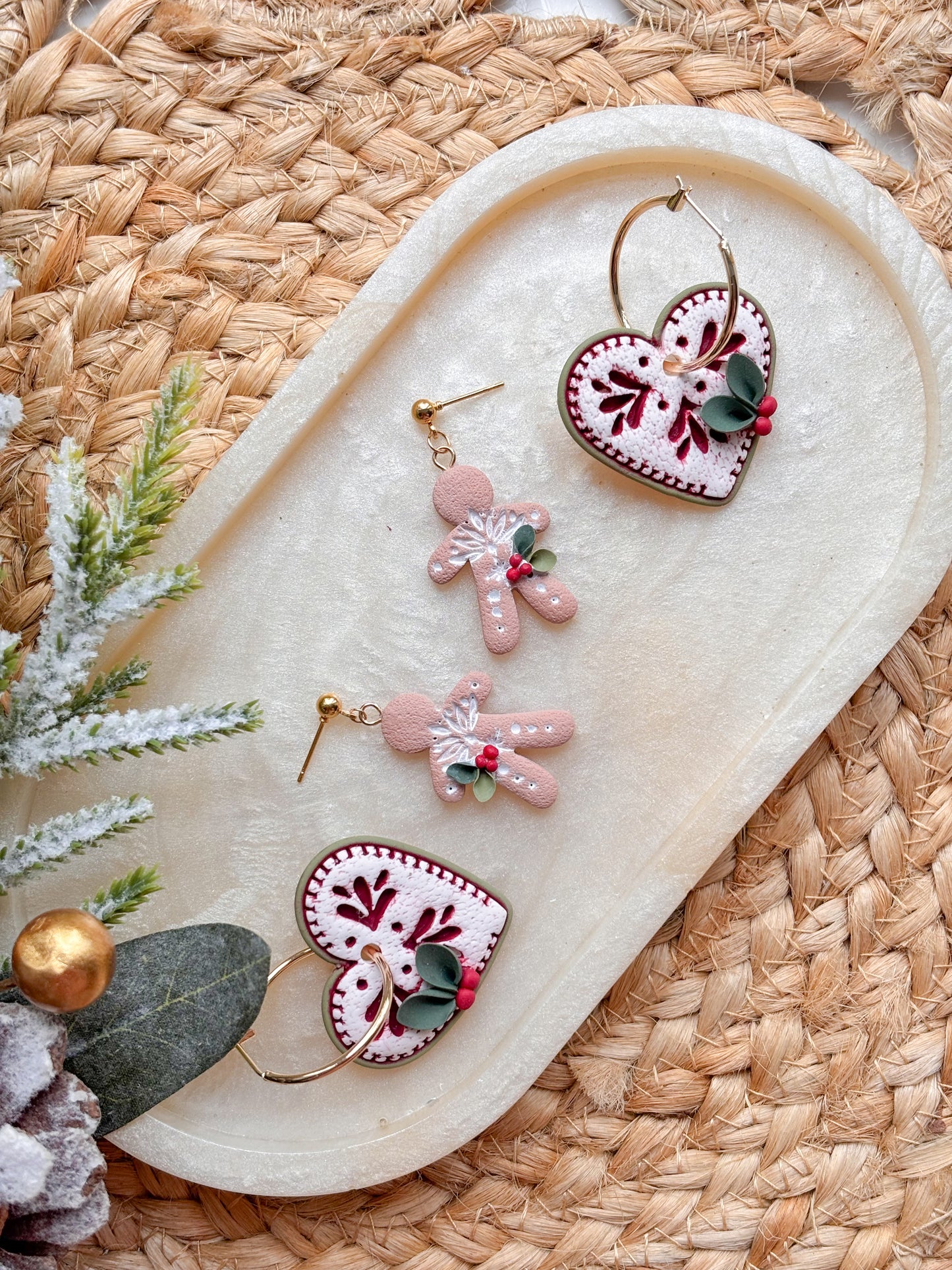 Scandi style Gingerbread Men Dangles