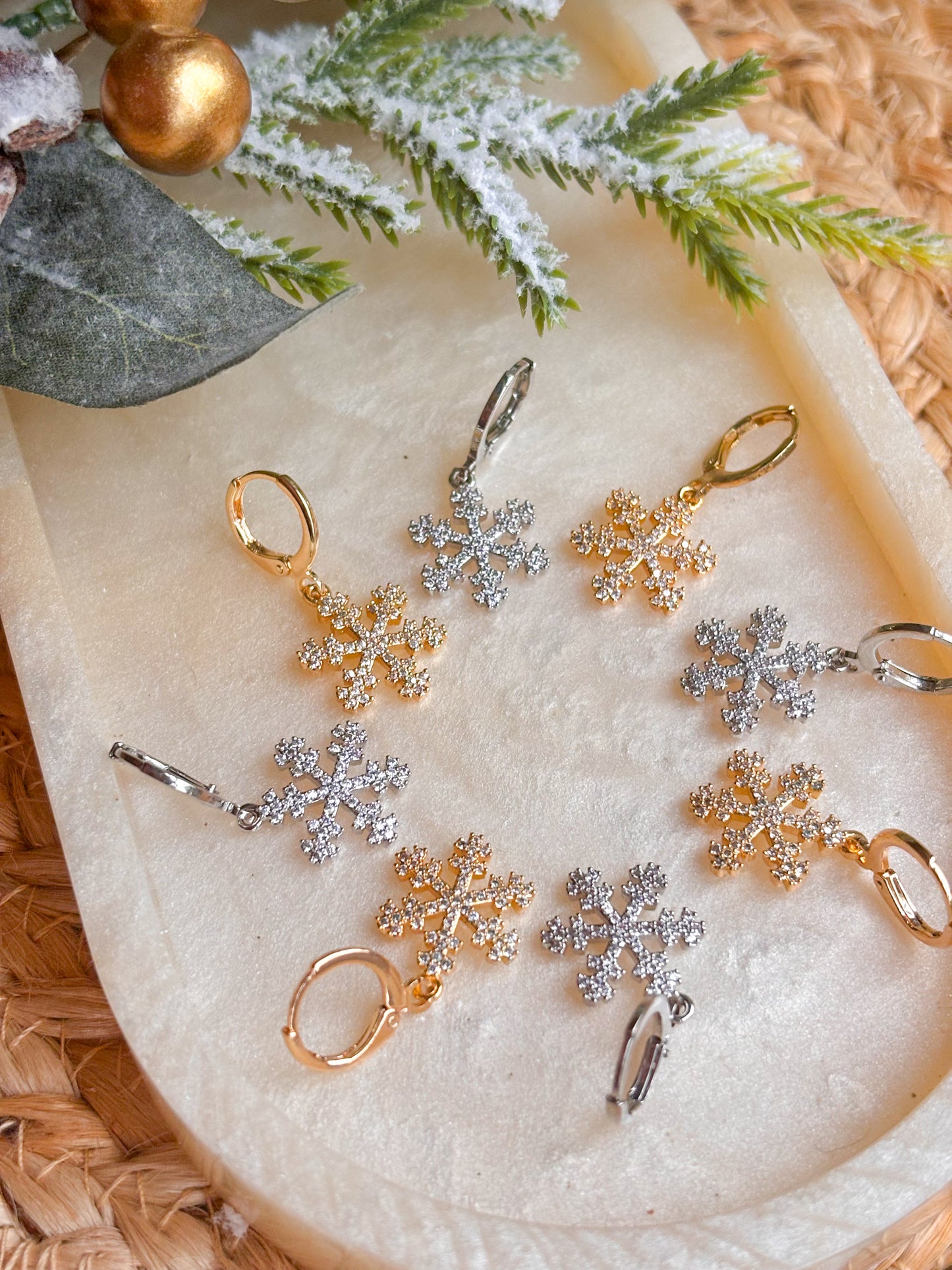 Sparkly Snowflake Huggies