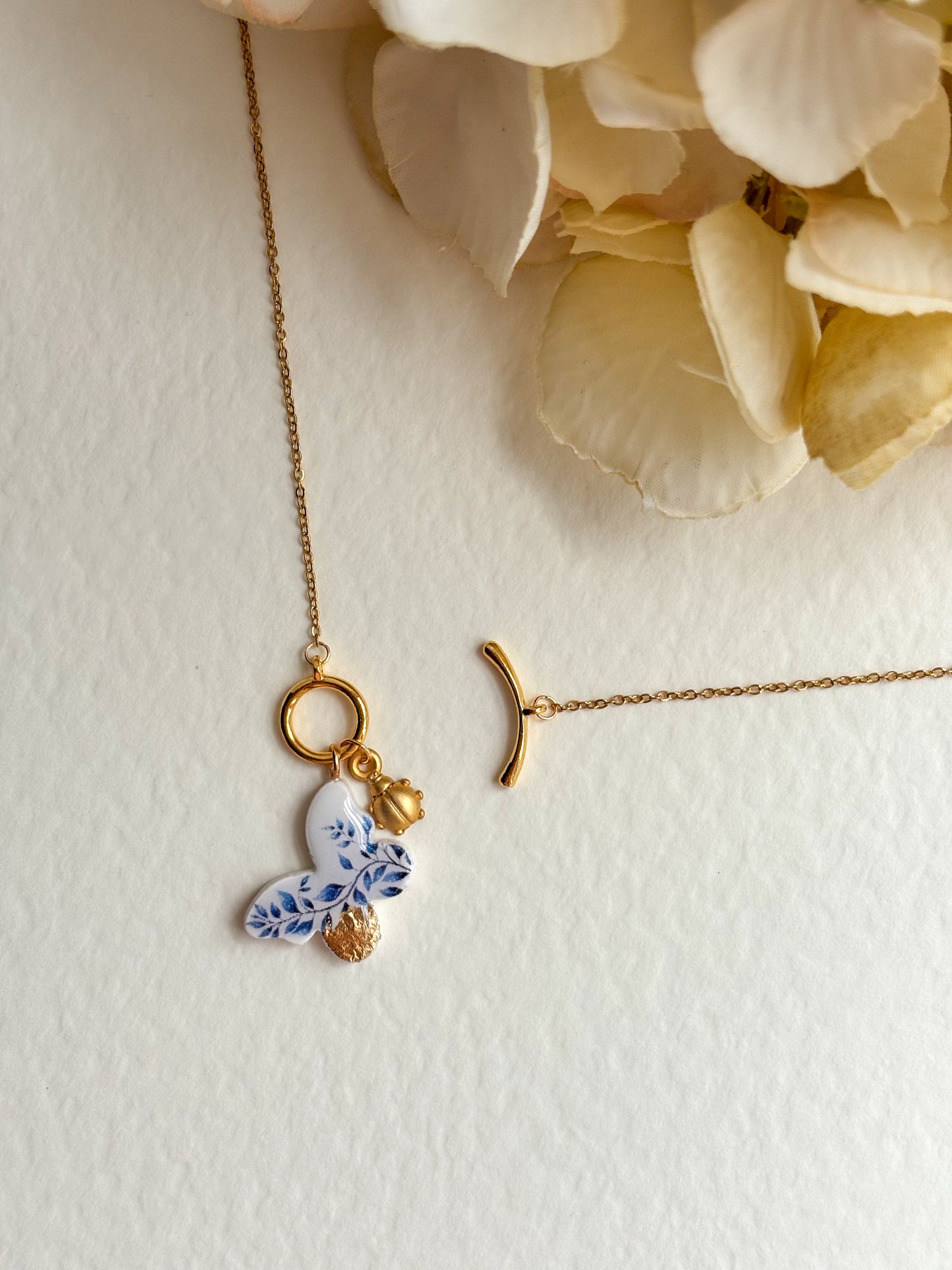 Butterfly Ceramic Charm Necklace