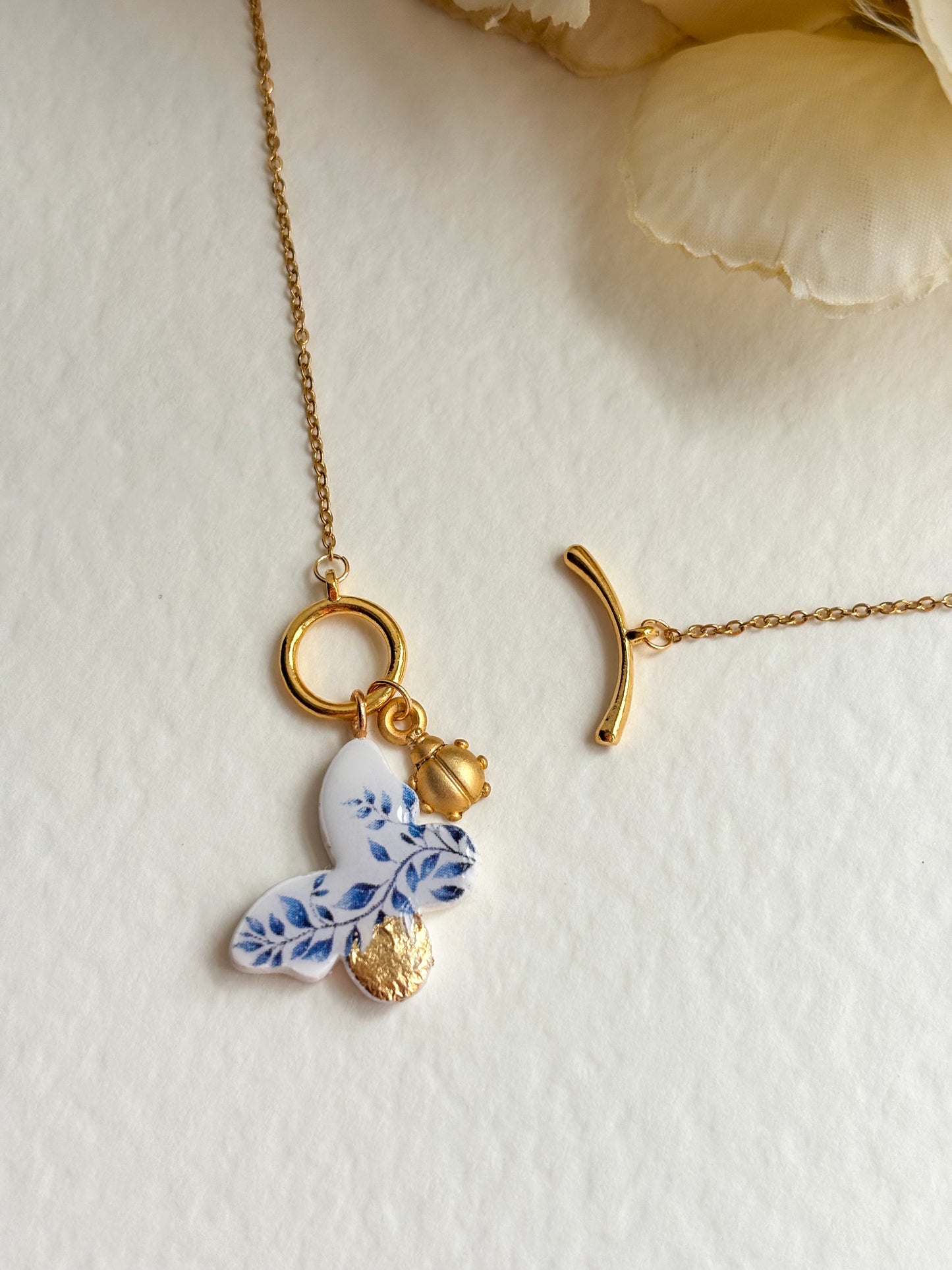 Butterfly Ceramic Charm Necklace