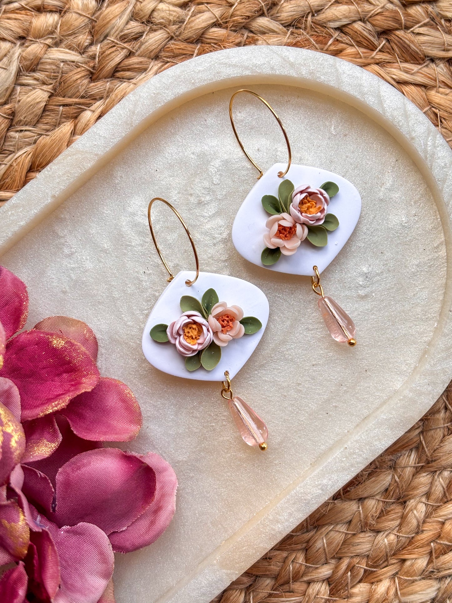 Blush Rose Hoops