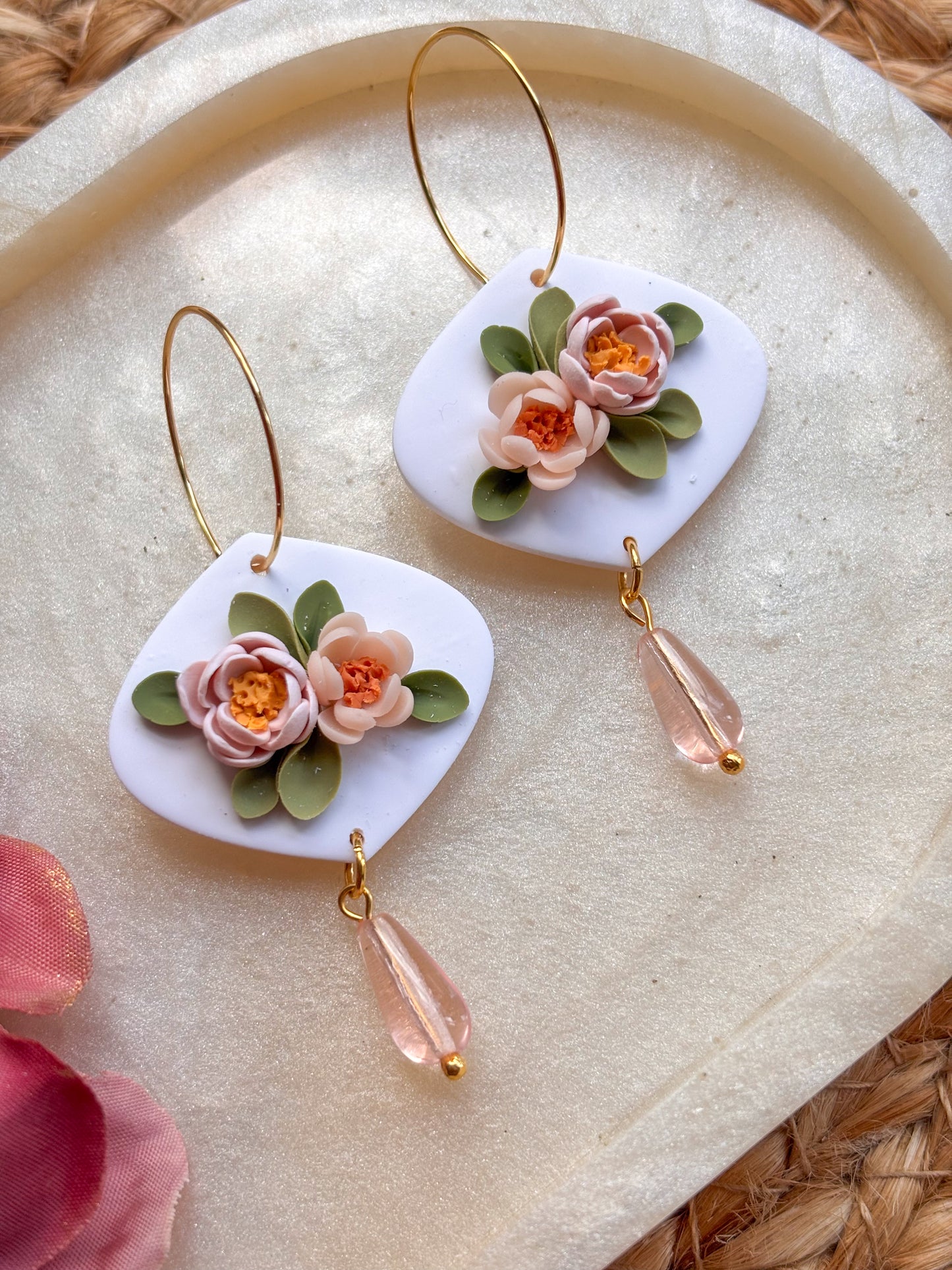 Blush Rose Hoops