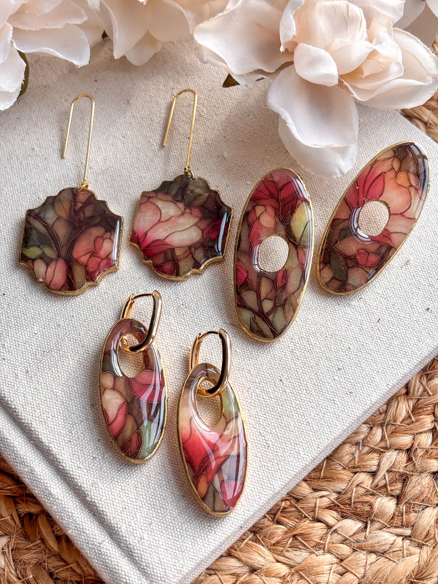 Large Organic Stained Glass Effect Studs