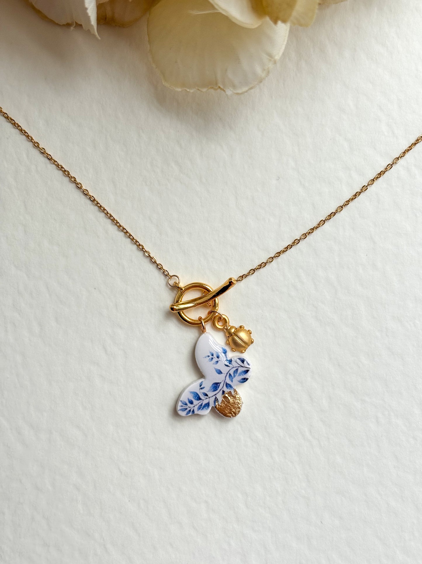 Butterfly Ceramic Charm Necklace