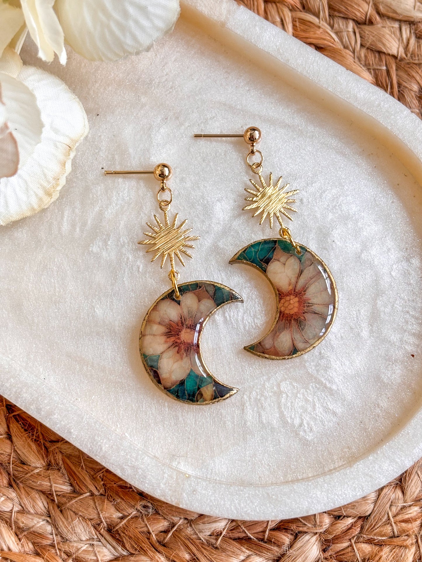 Sunburst Moon Dangles (Daisy)