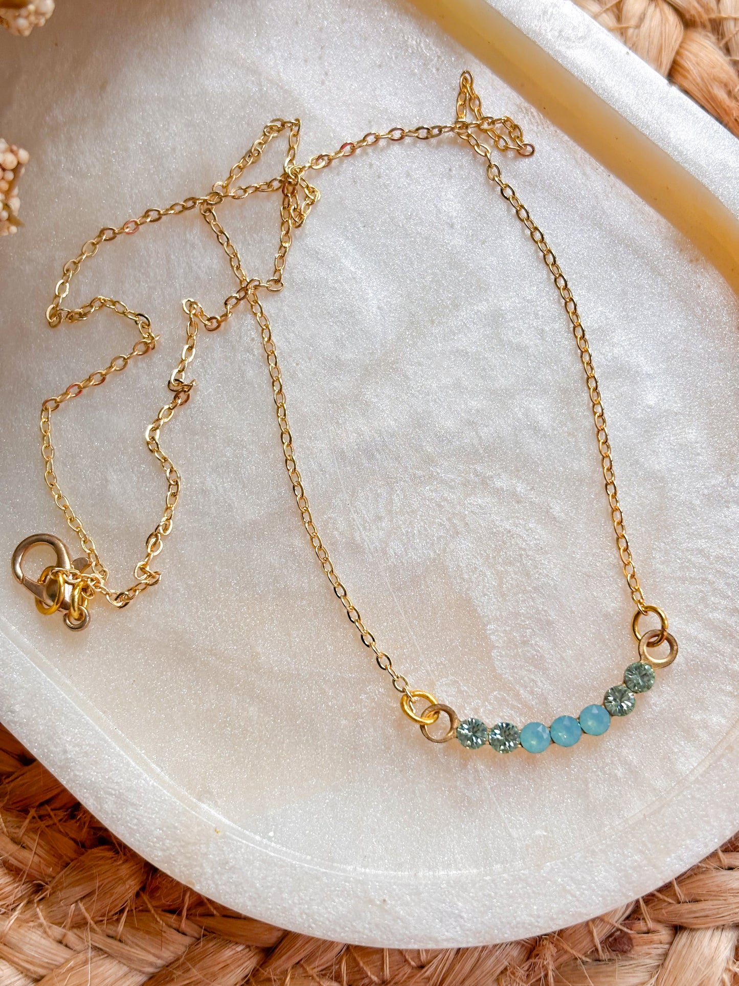 Soft green Diamanté Necklace
