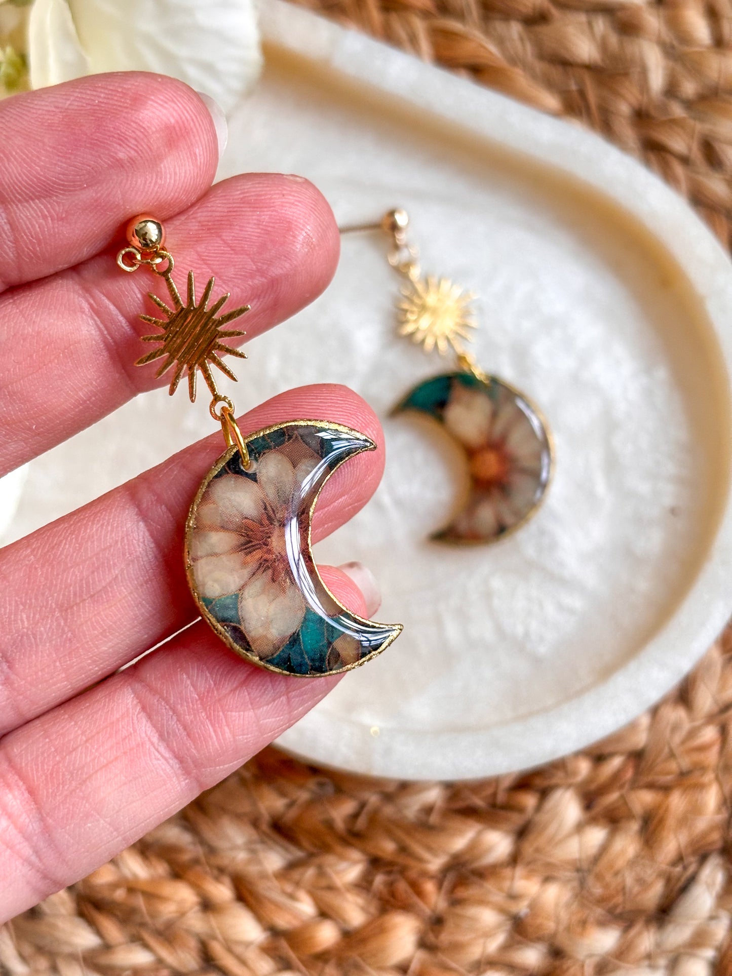 Sunburst Moon Dangles (Daisy)