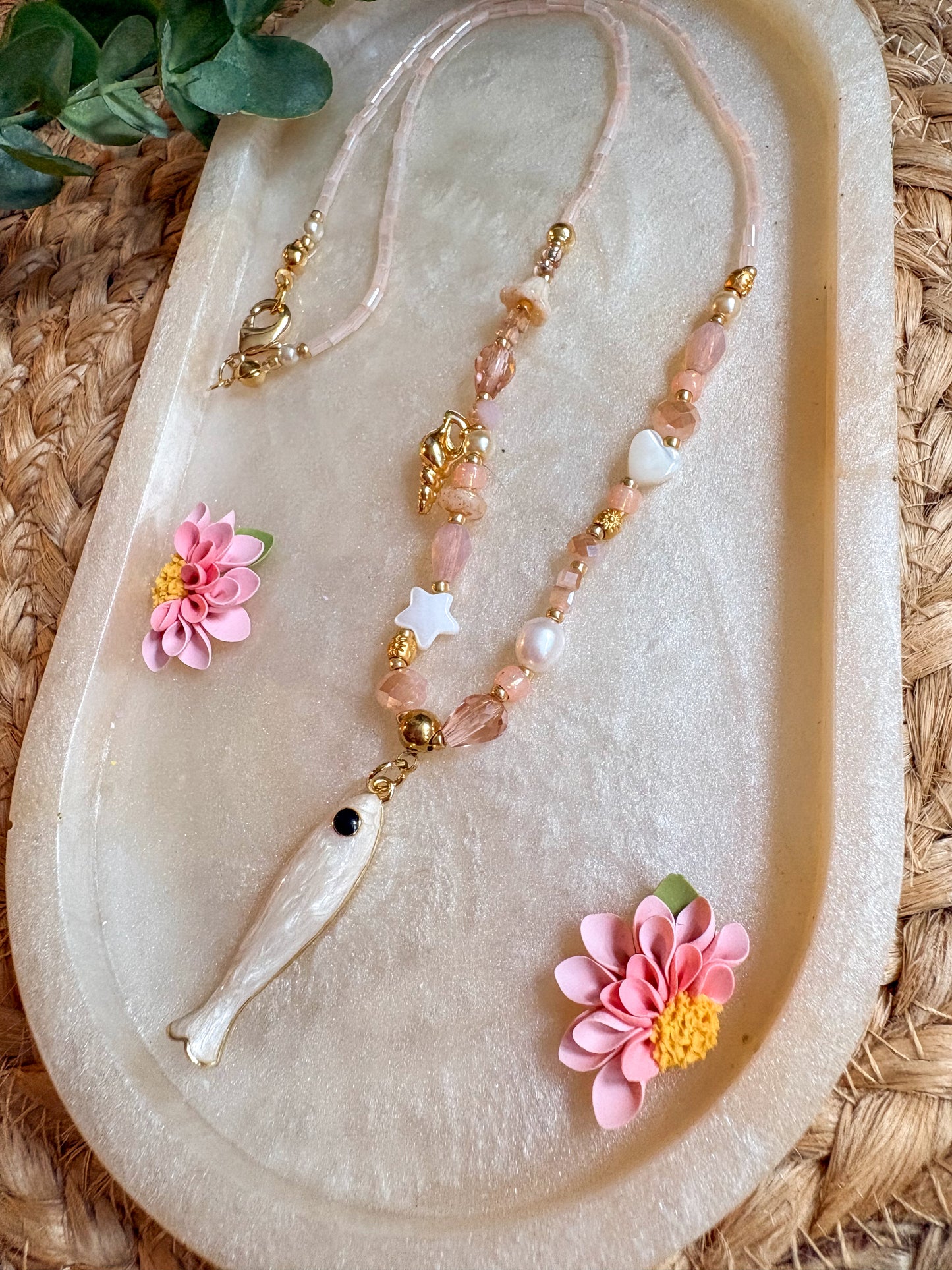 Little fishy beaded necklace