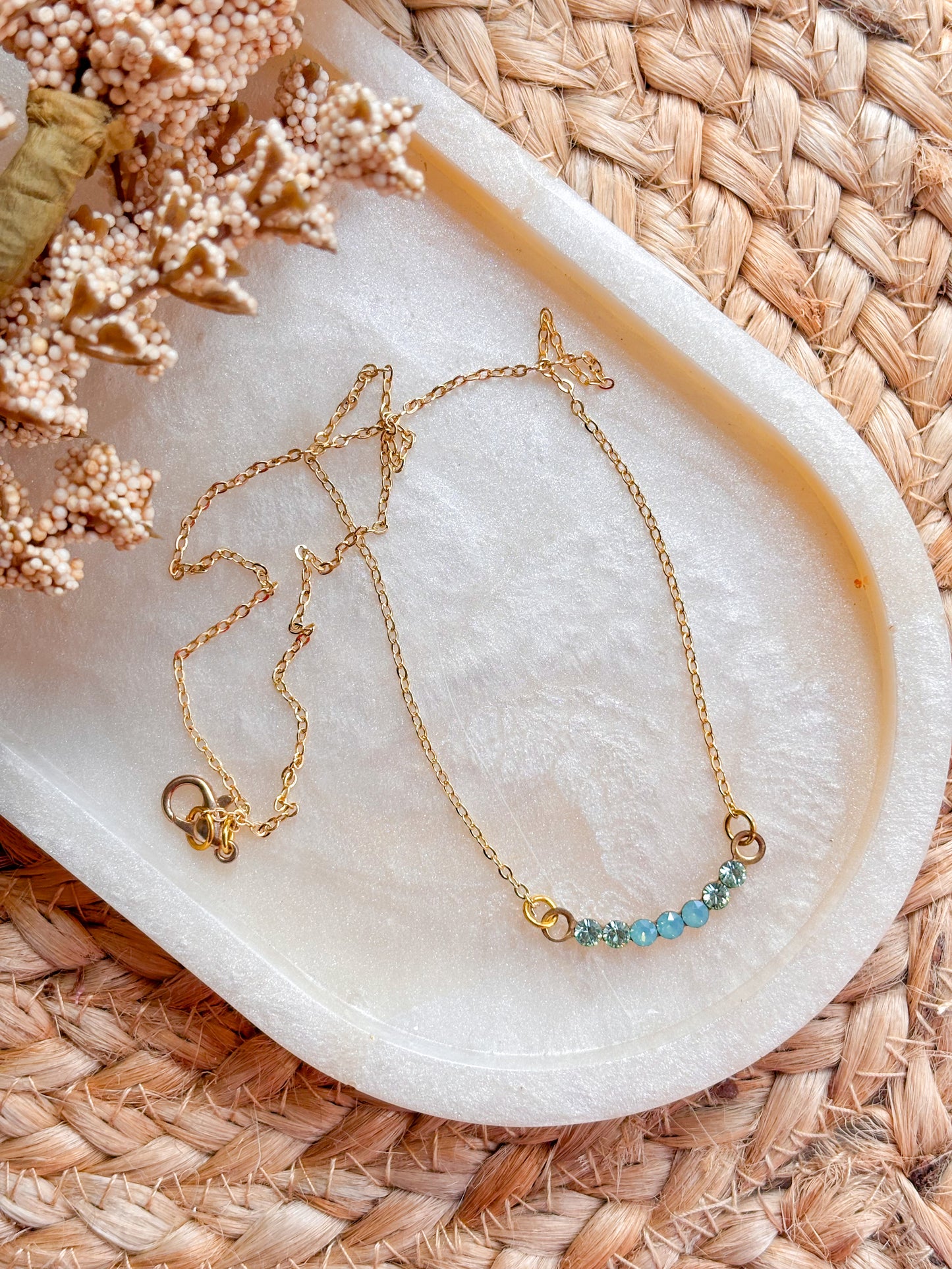 Soft green Diamanté Necklace