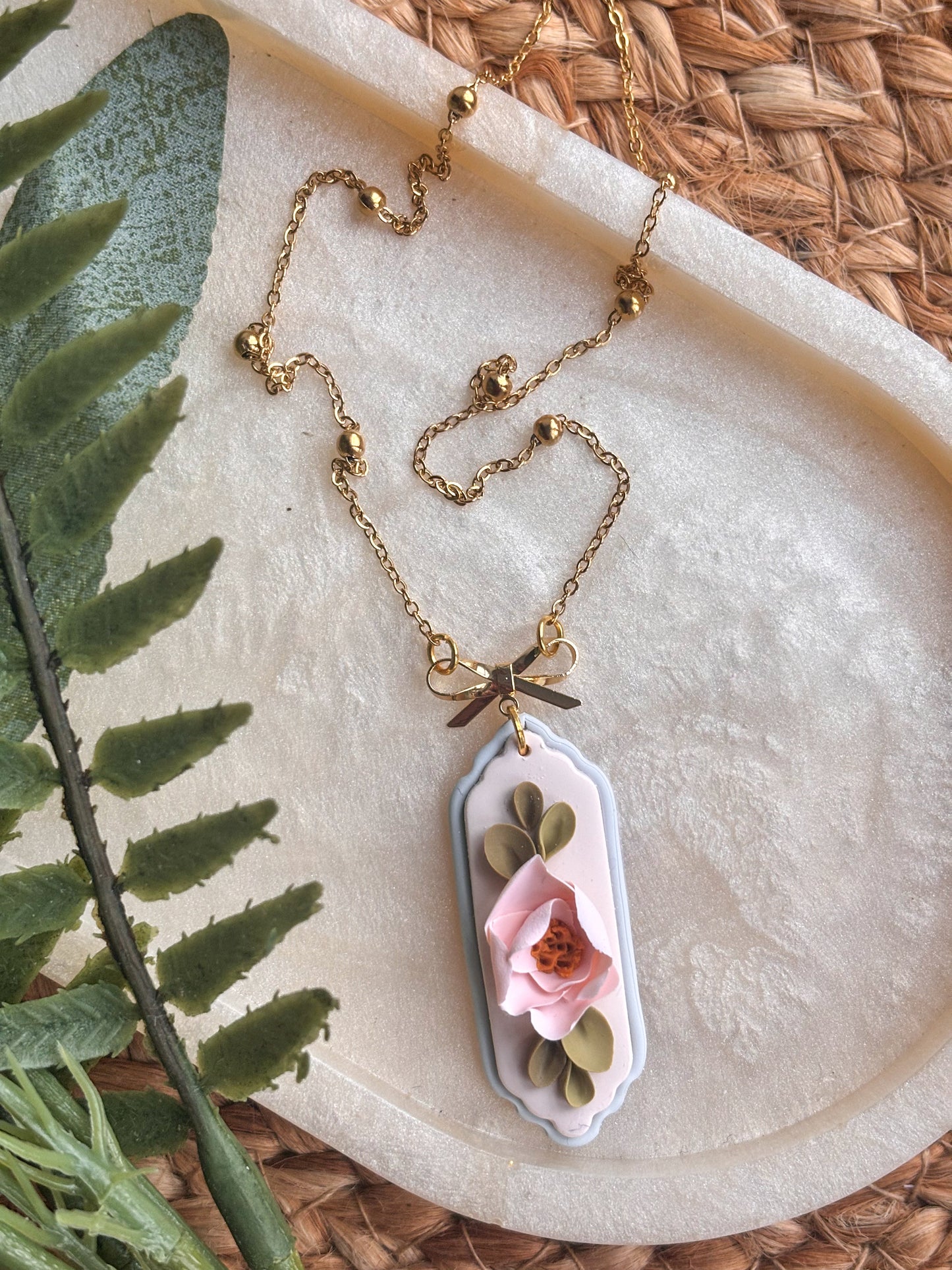 Framed Peony Necklace