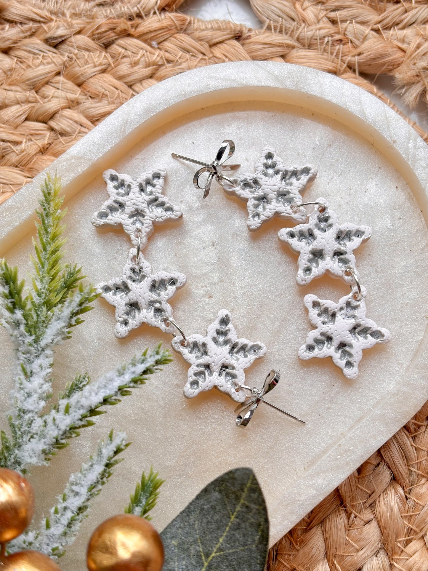 Silver and White Snowflakes