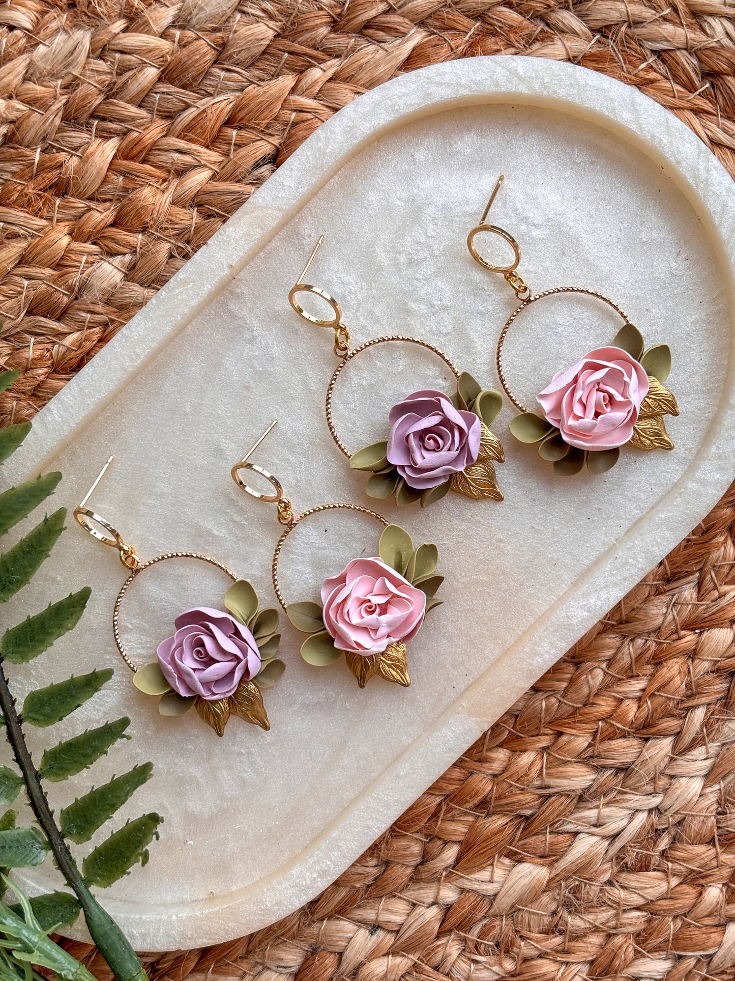 Fluffy Peony Dangles