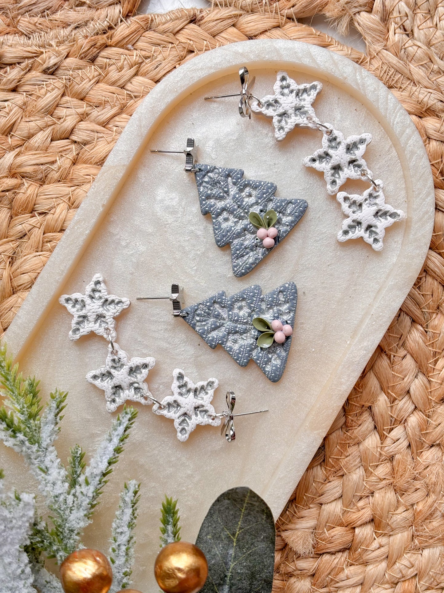 Silver and White Snowflakes