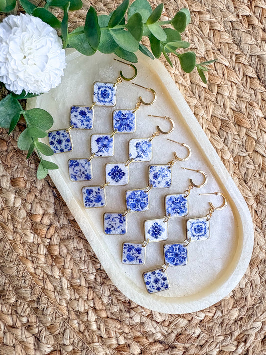 Vintage tile triple dangles