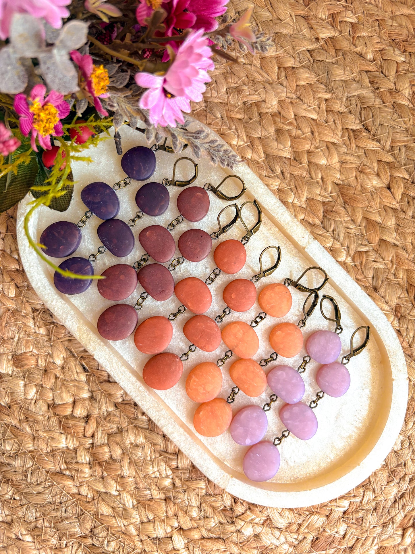 Faux sea glass pebble huggies
