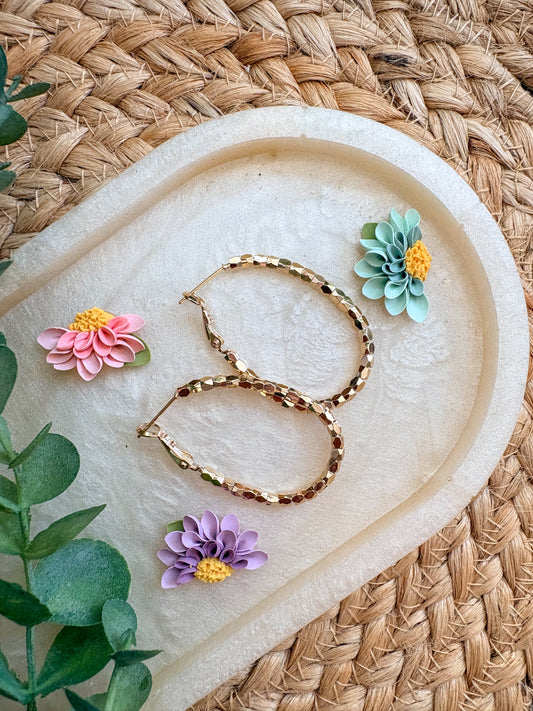 Gold plated beaded hoops