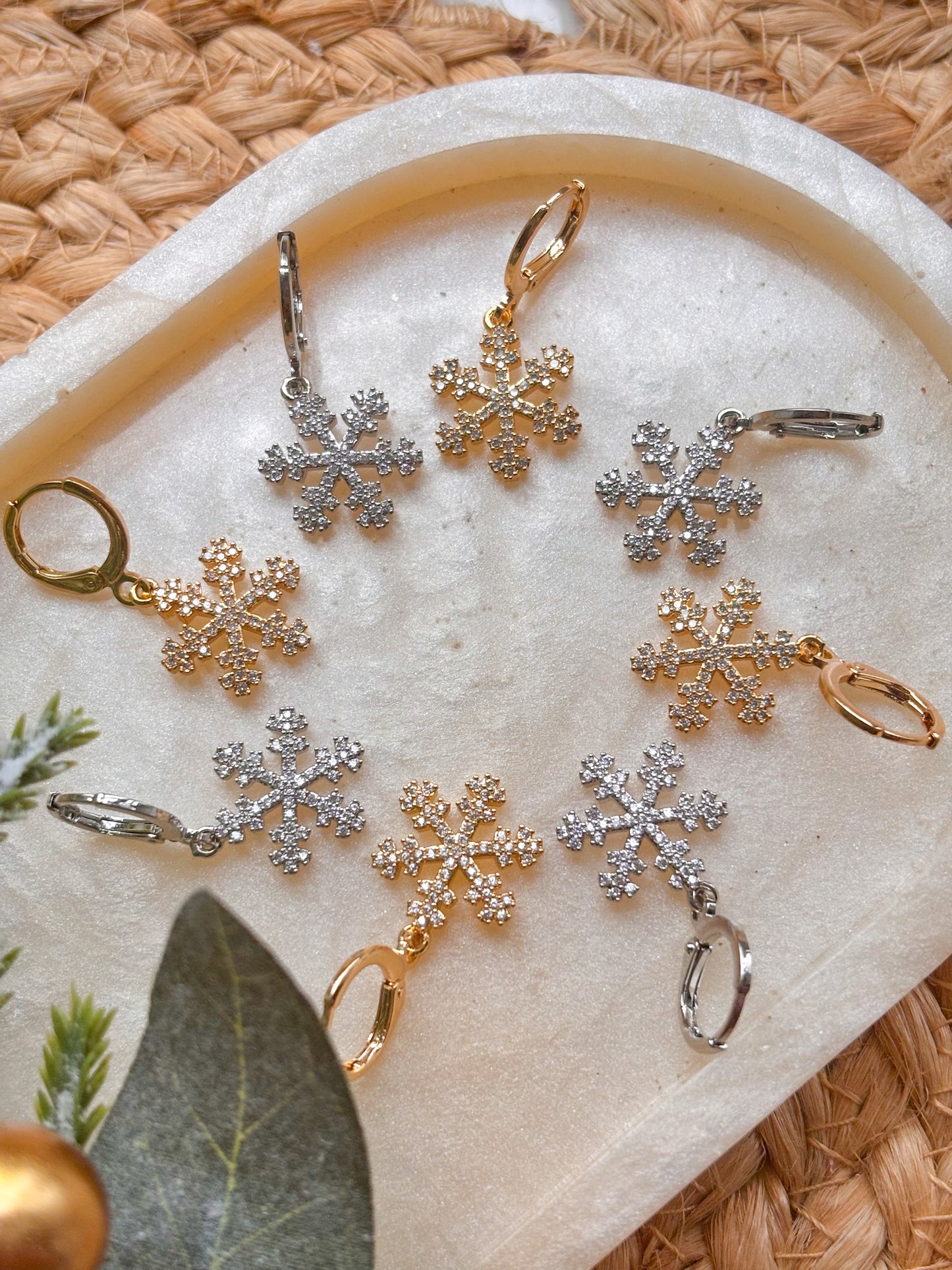 Sparkly Snowflake Huggies