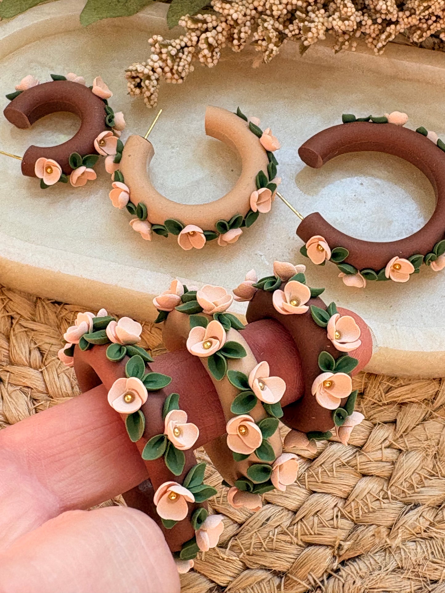 Boho Floral Hoops