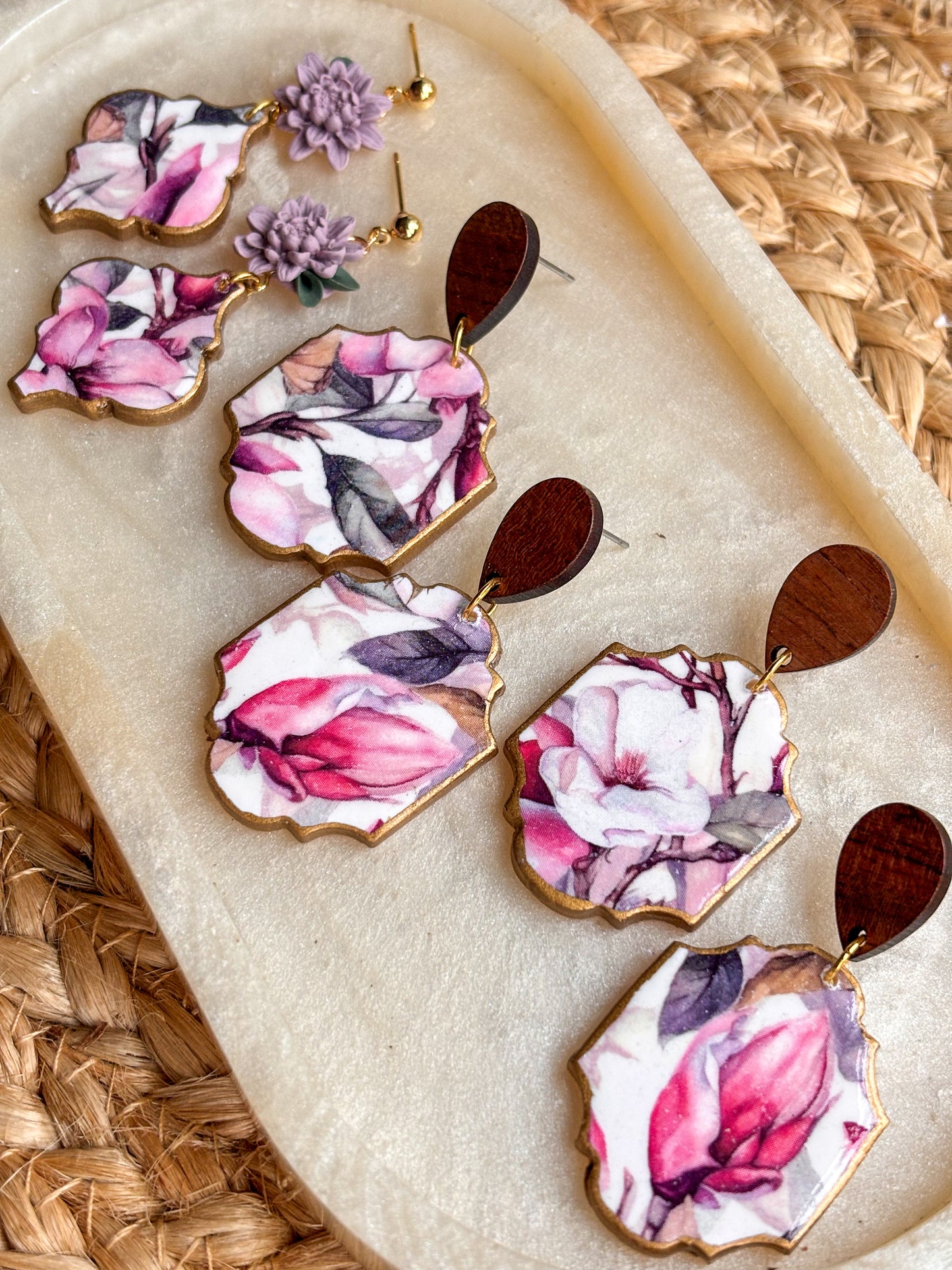 Winter Floral Dangles