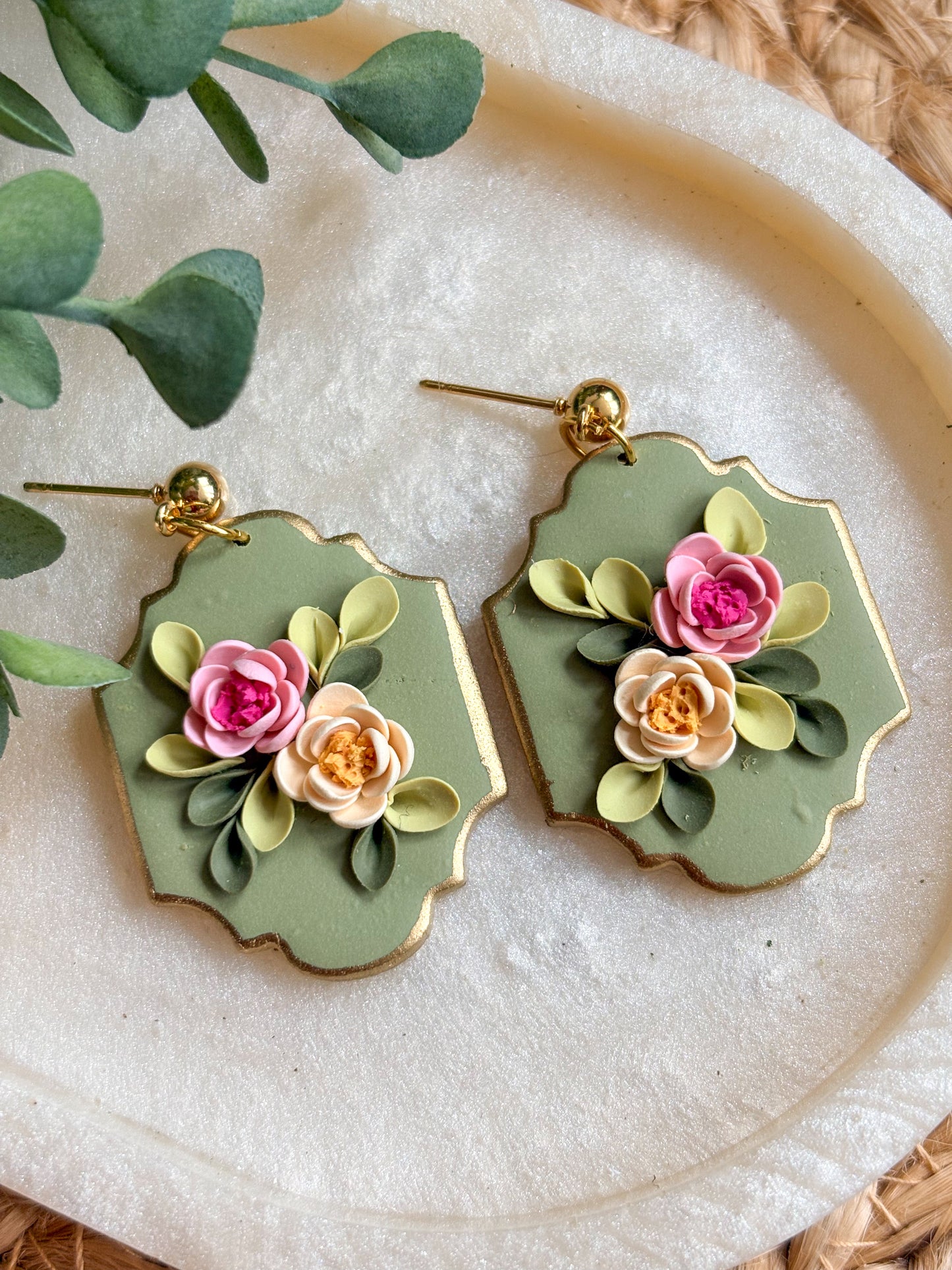 Green Framed Florals