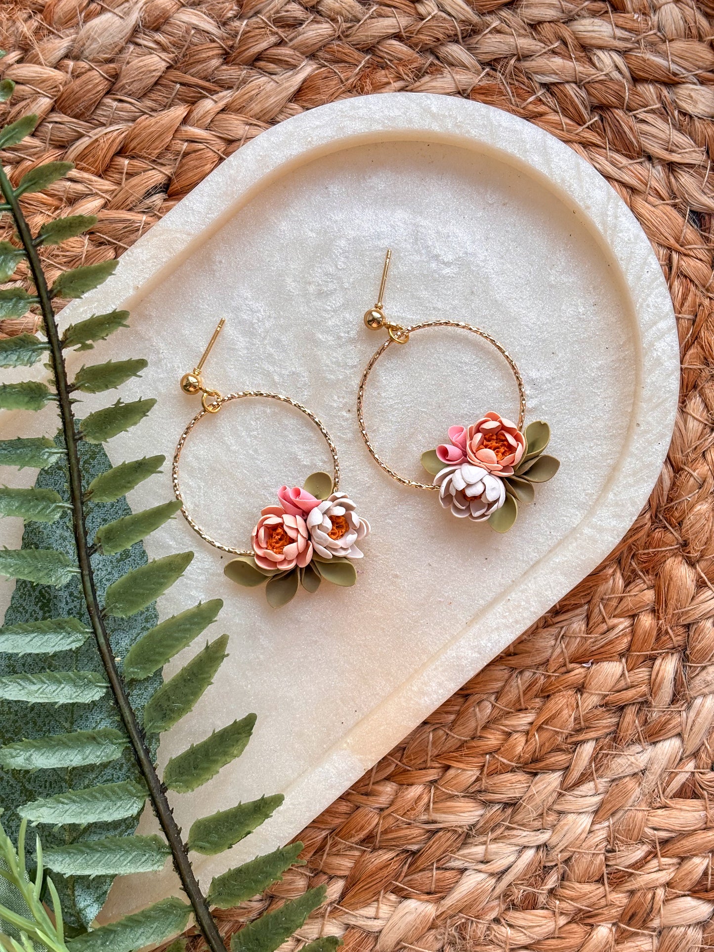 Peach Sorbet Wreath Dangles