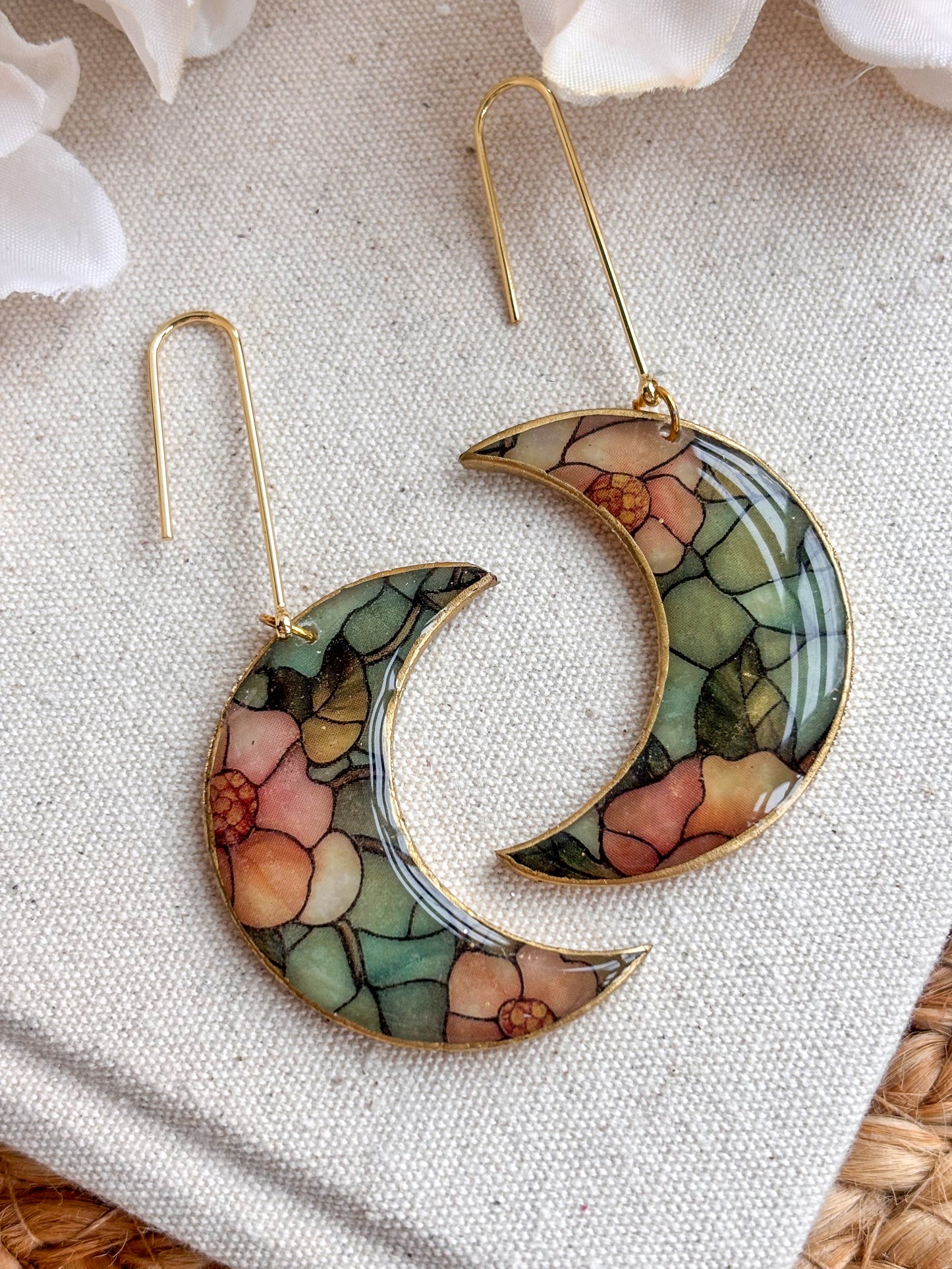 Stained Glass Effect Crescent Moons