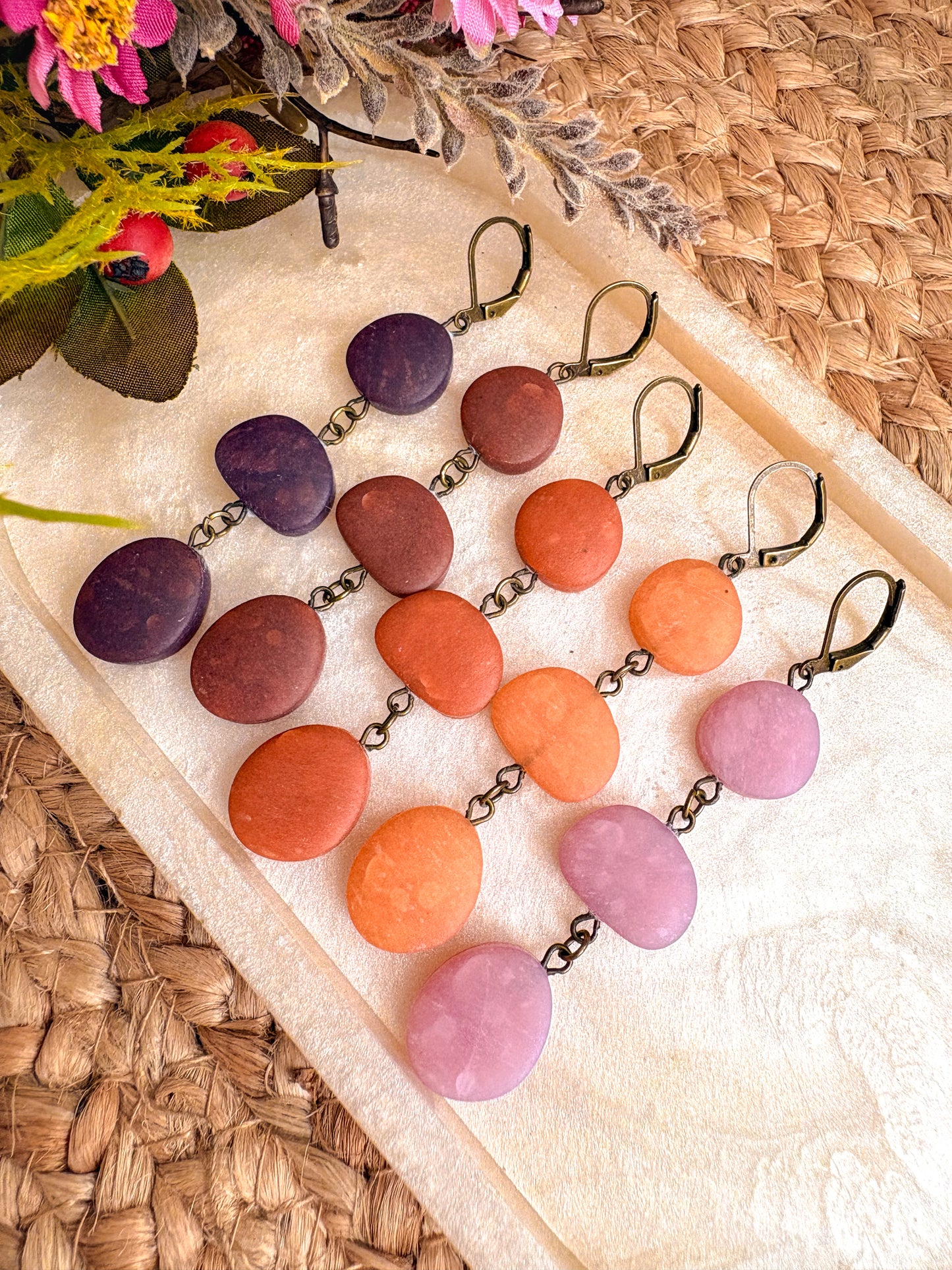Faux sea glass pebble huggies