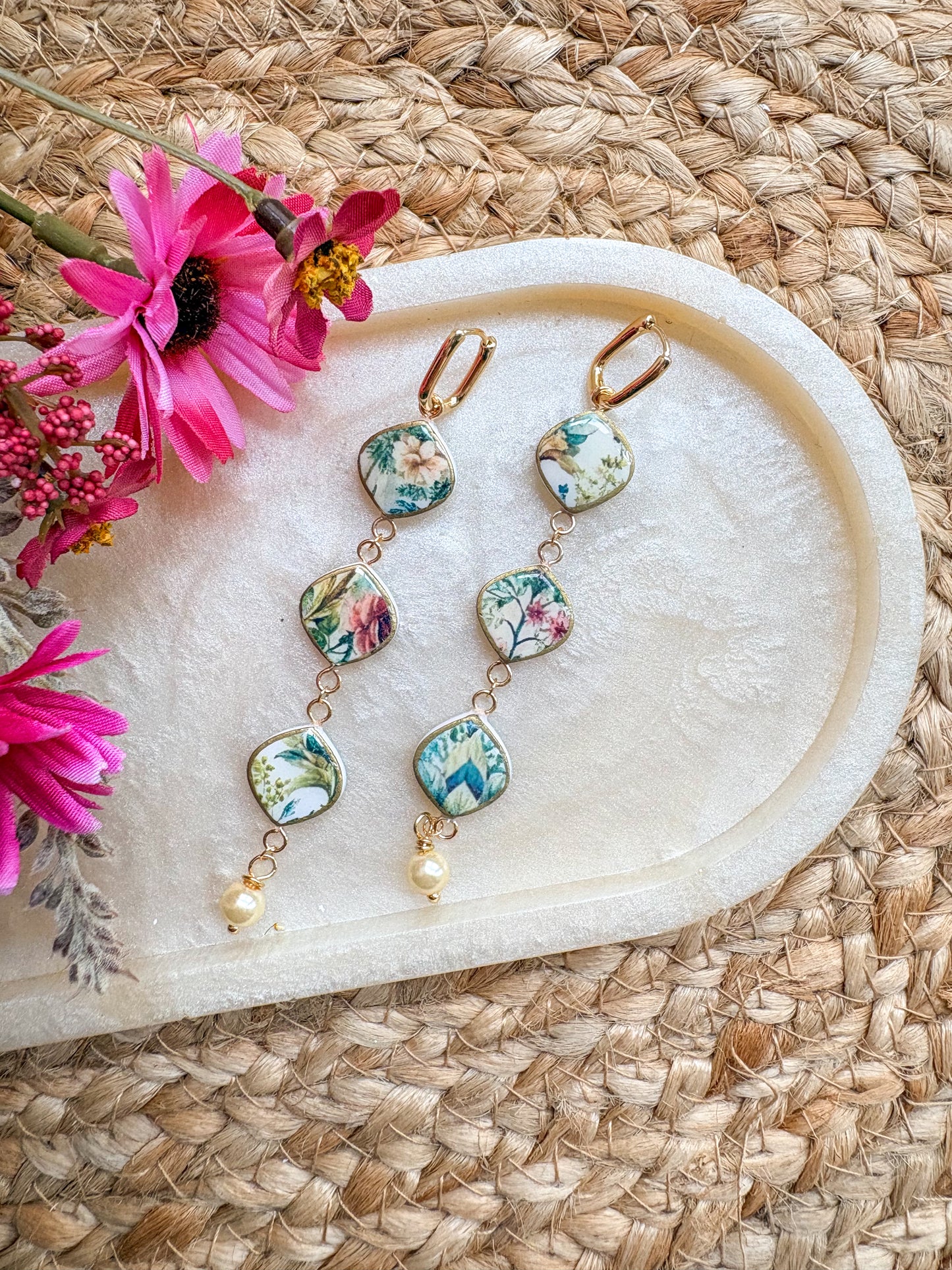 Vintage print multi drops