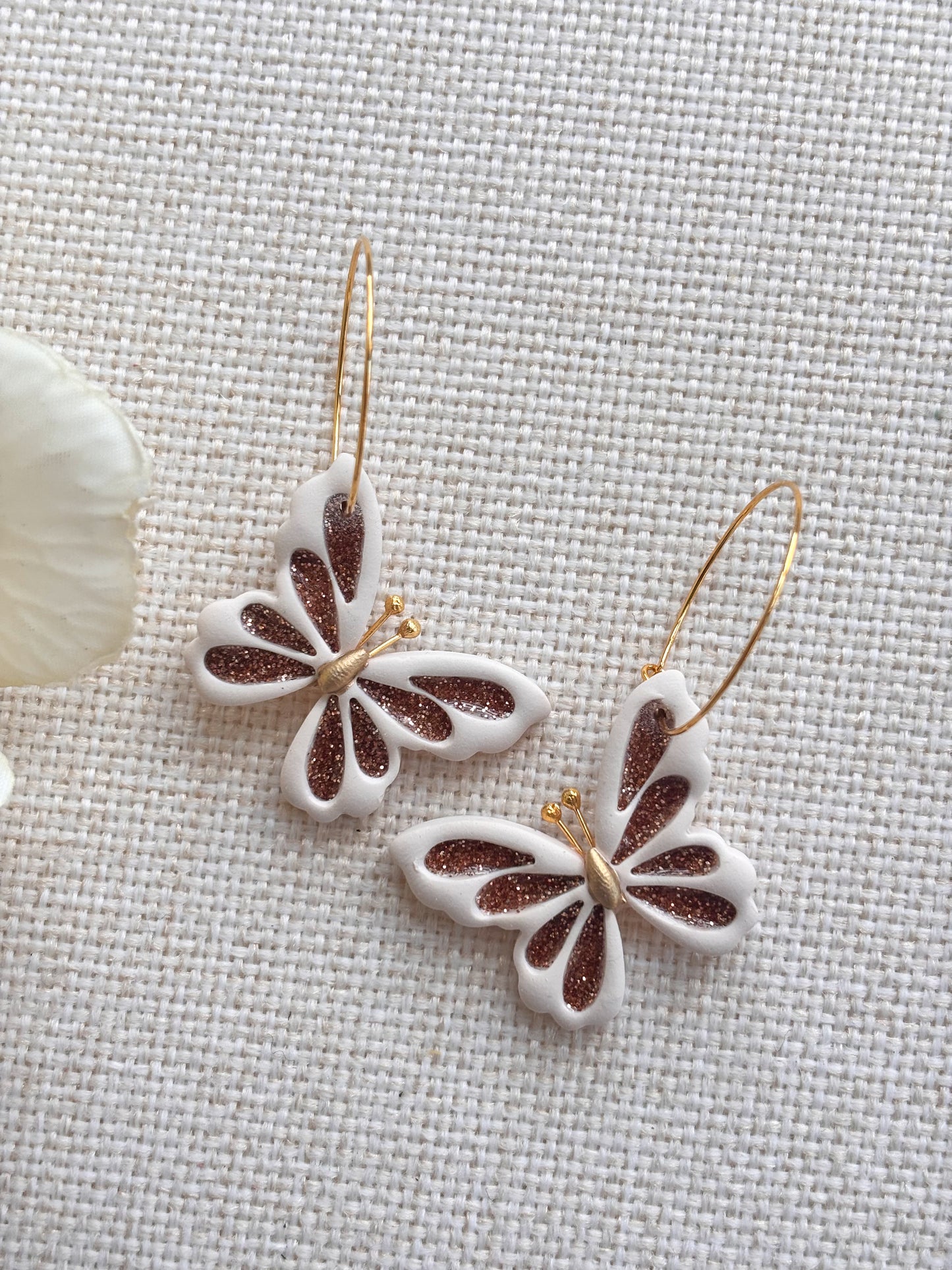 Glitter Butterfly Hoops