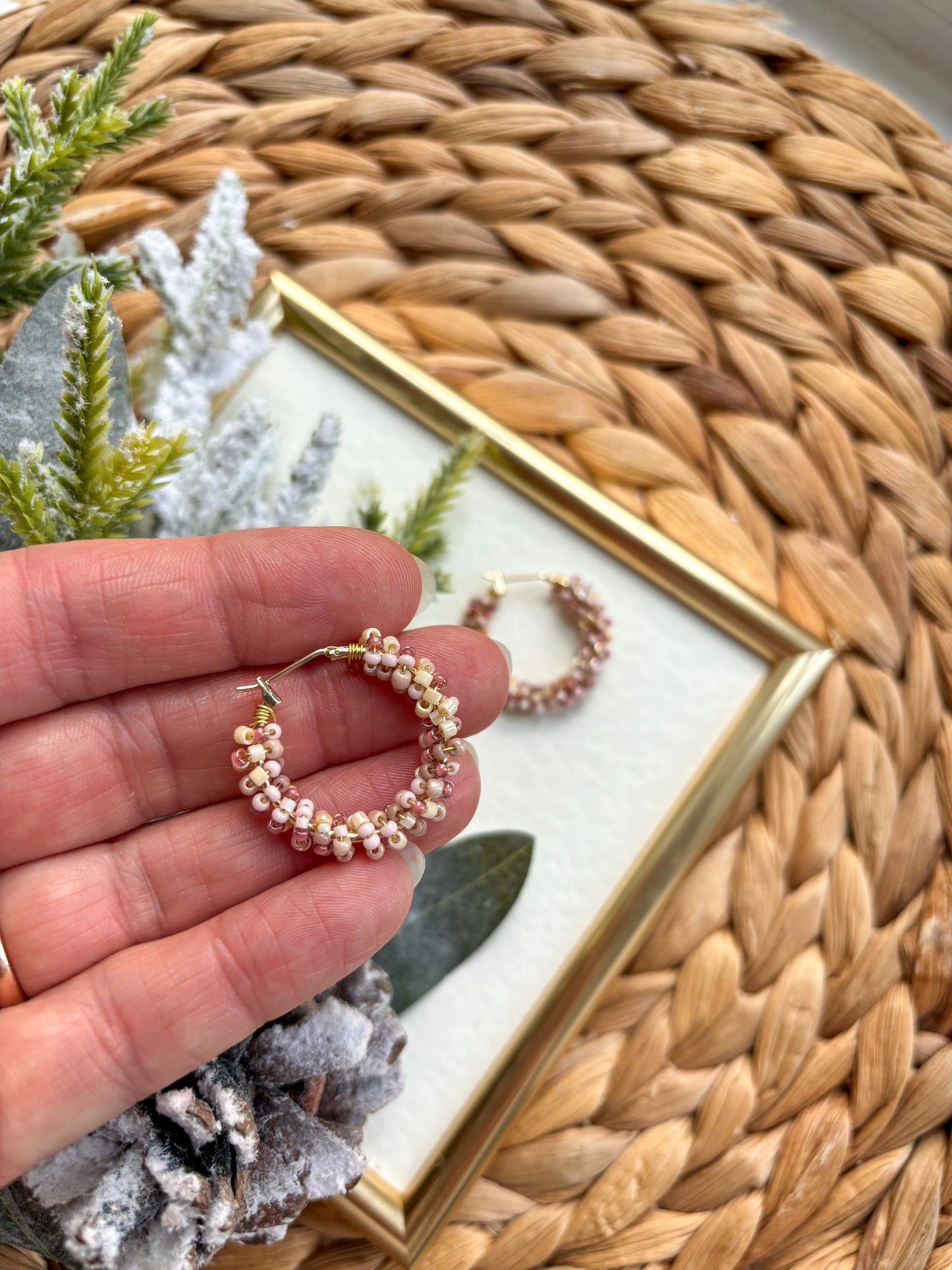 Festive Beaded Hoops