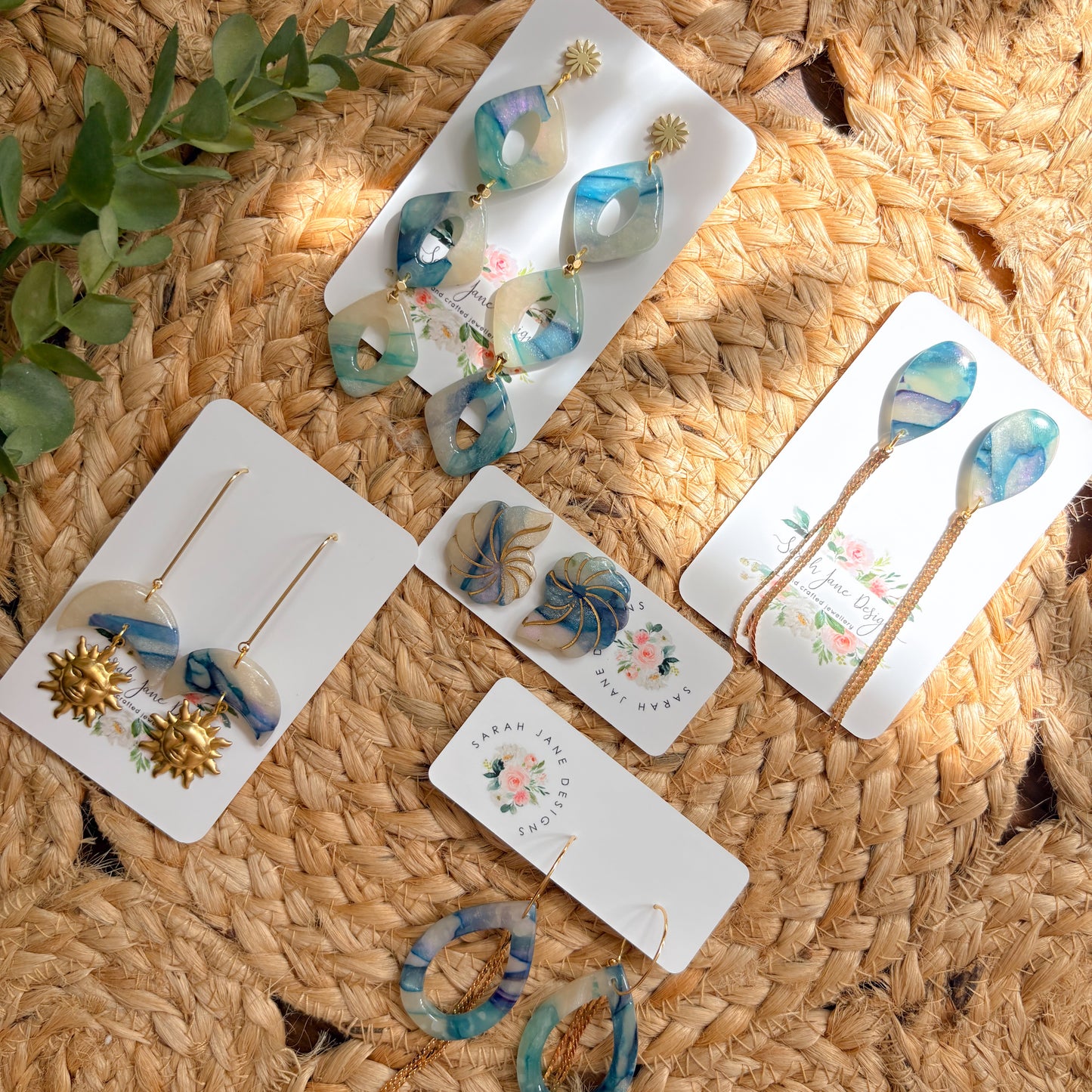 ‘Beside the Sea’ Sun & moon dangles