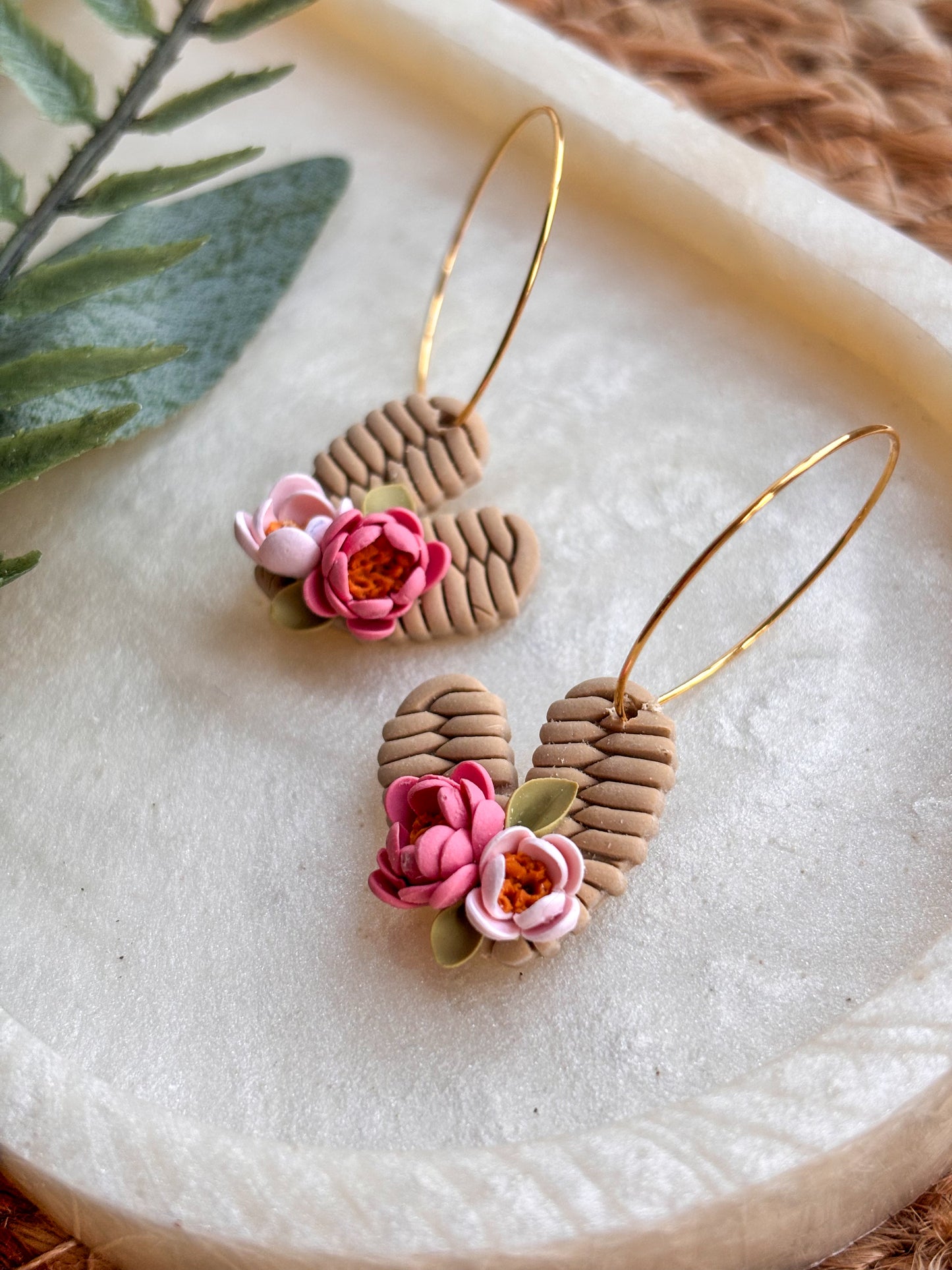 Rattan Heart Hoops