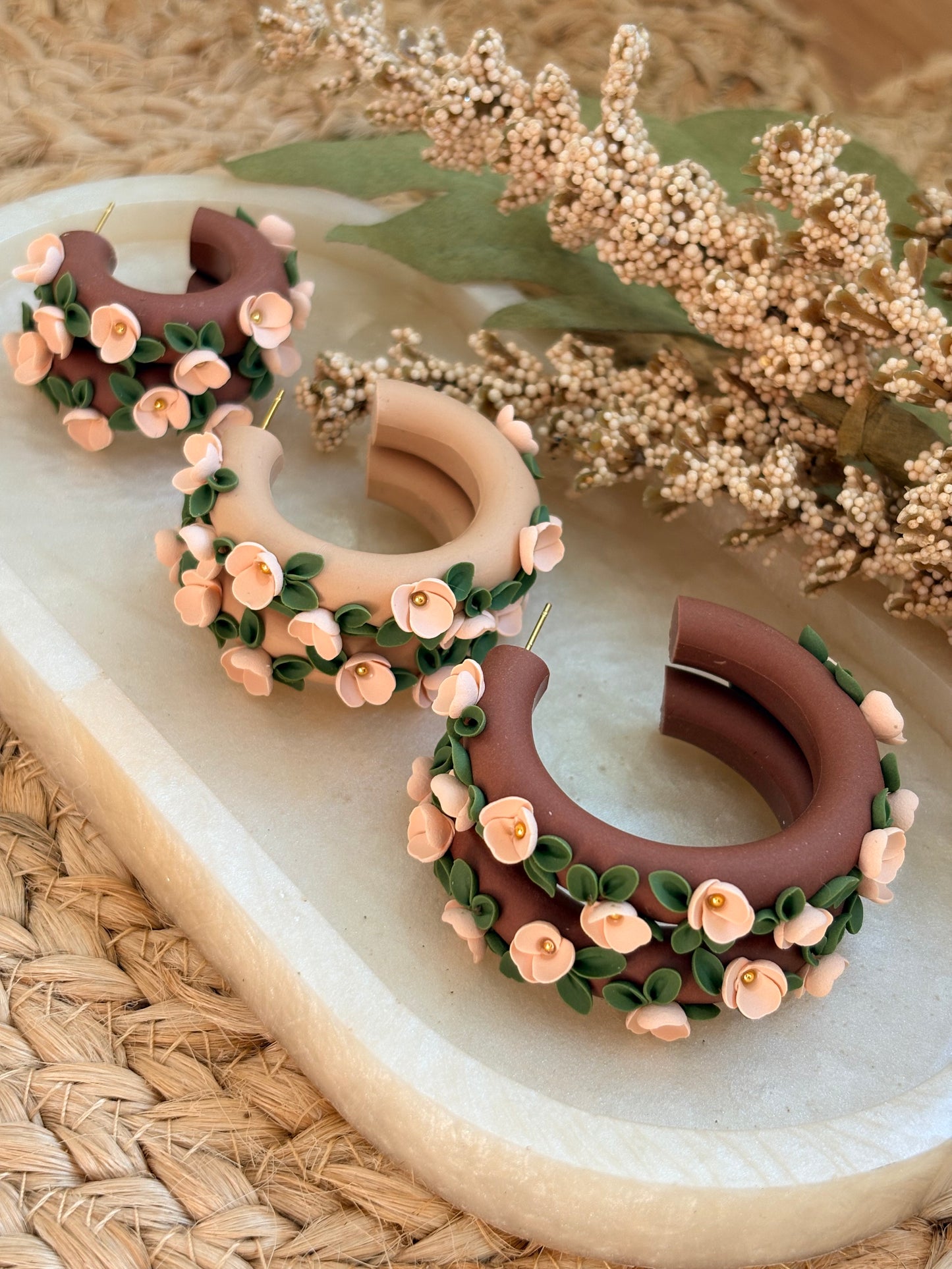 Boho Floral Hoops
