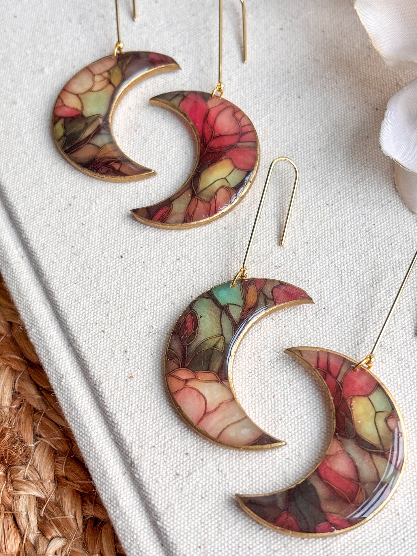 Stained Glass Effect Crescent Moons