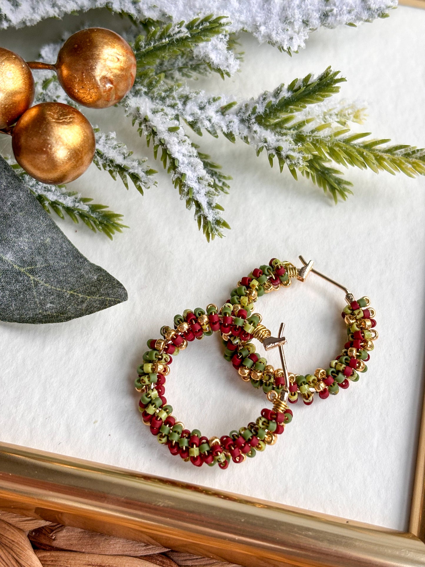 Festive Beaded Hoops