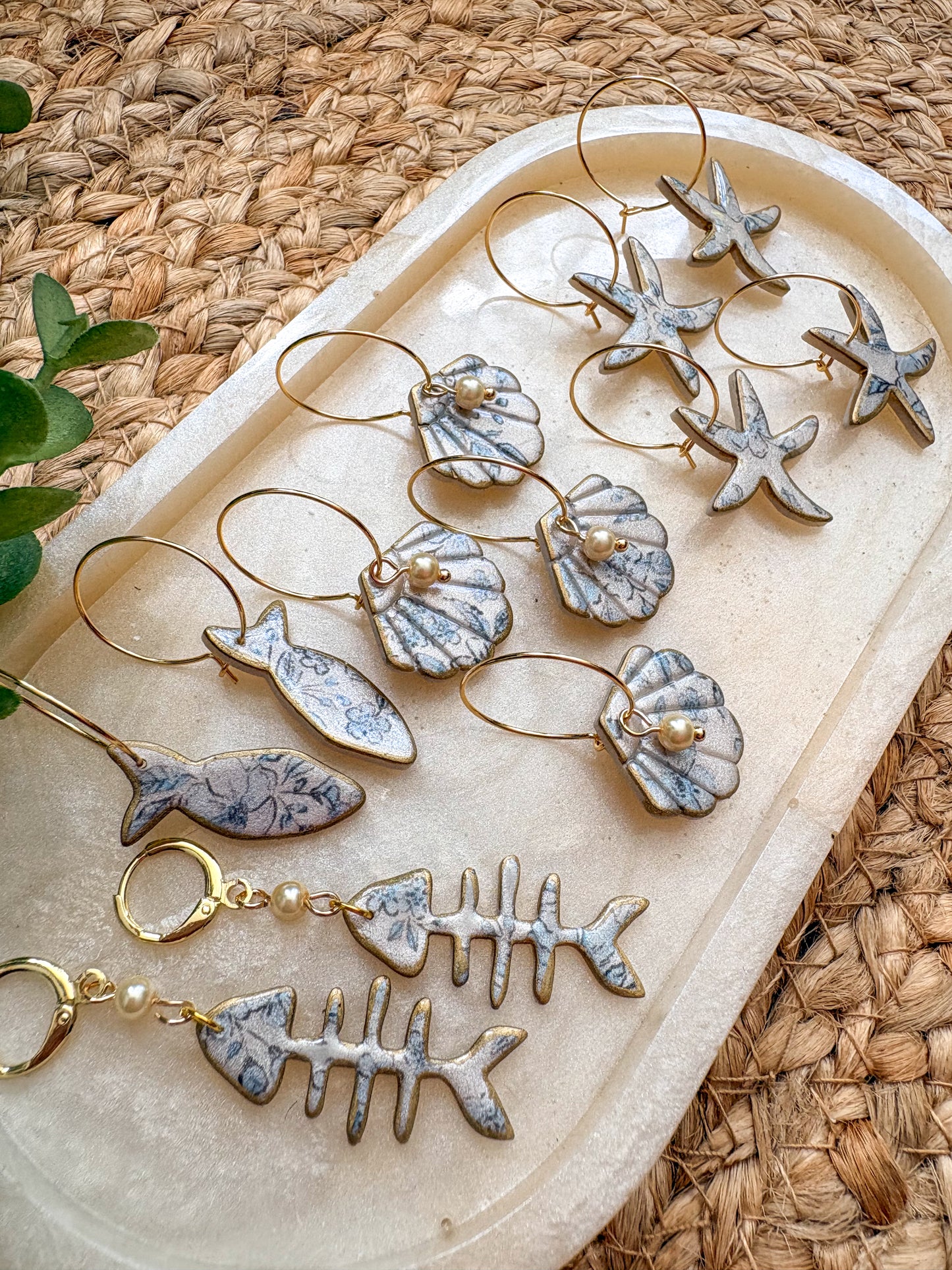 Ditsy floral organic fish hoops