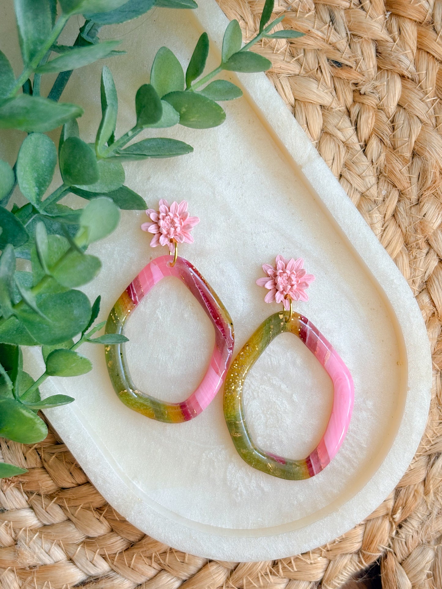 Mini Chrysanthemum Hoop Dangle