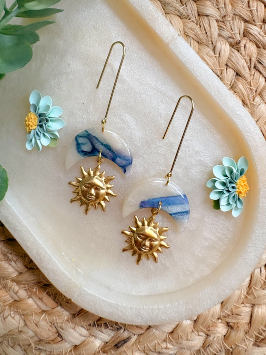 ‘Beside the Sea’ Sun & moon dangles