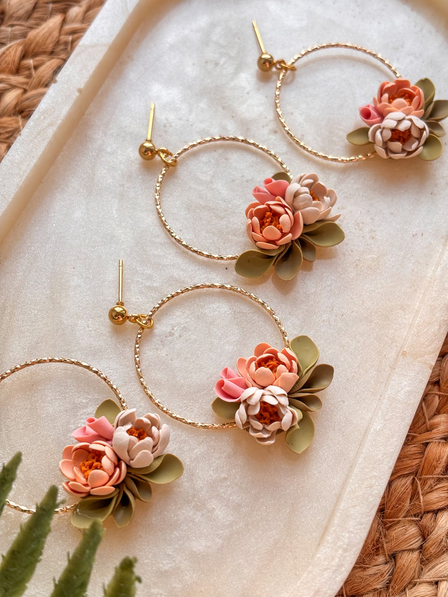 Peach Sorbet Wreath Dangles