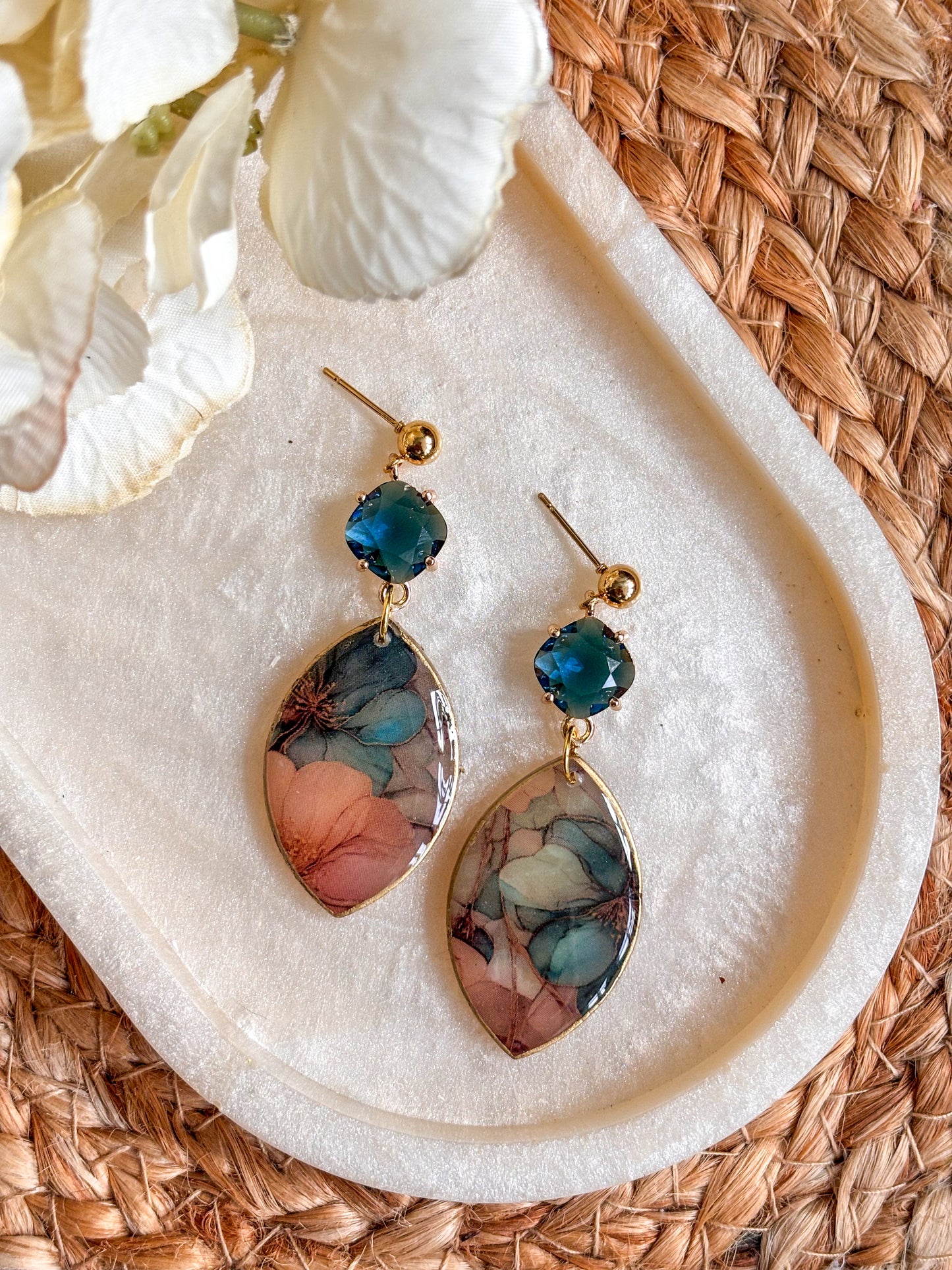 Blue Stained Glass Effect Dangles