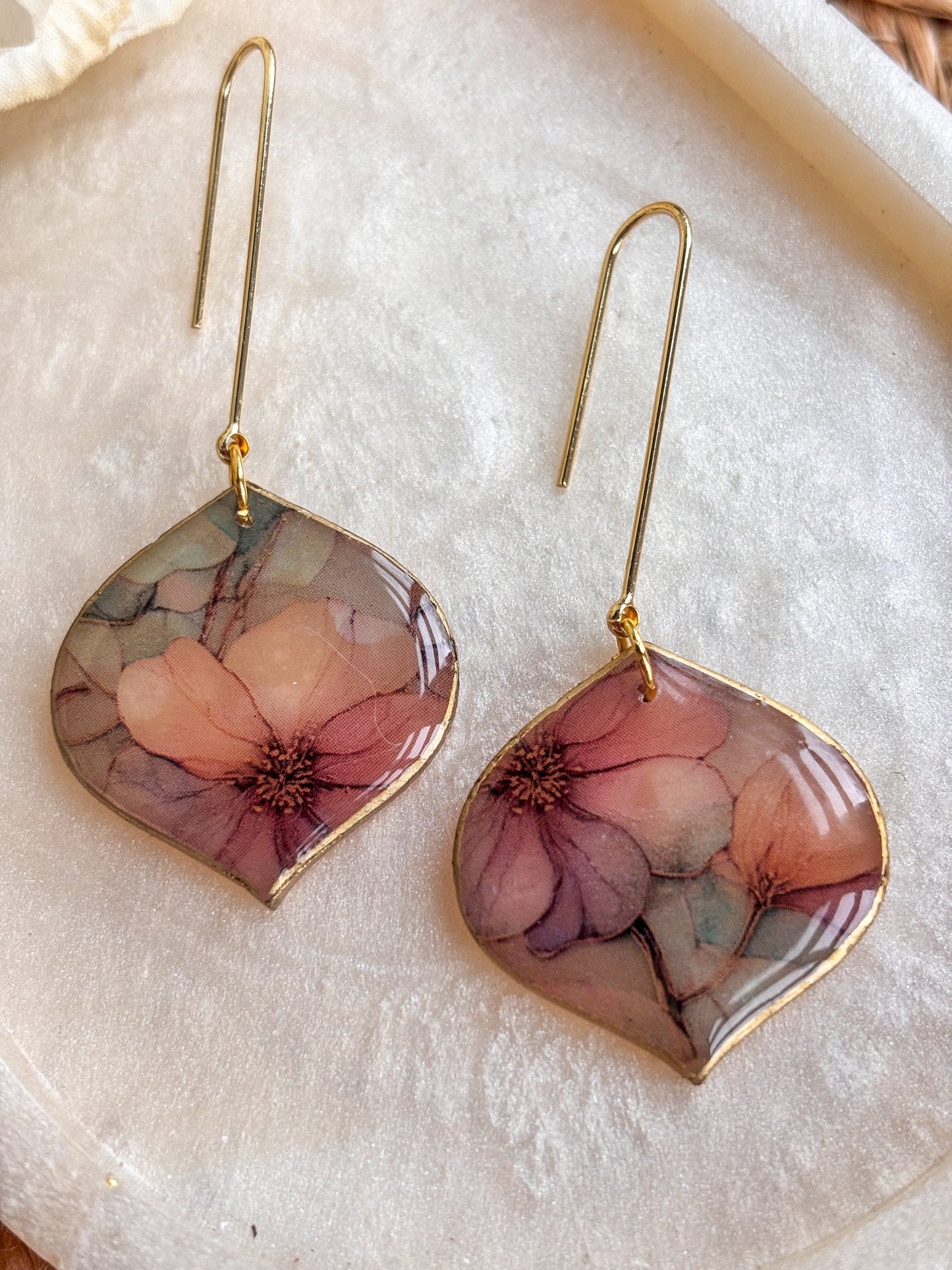 Stained Glass Effect Floral Dangles