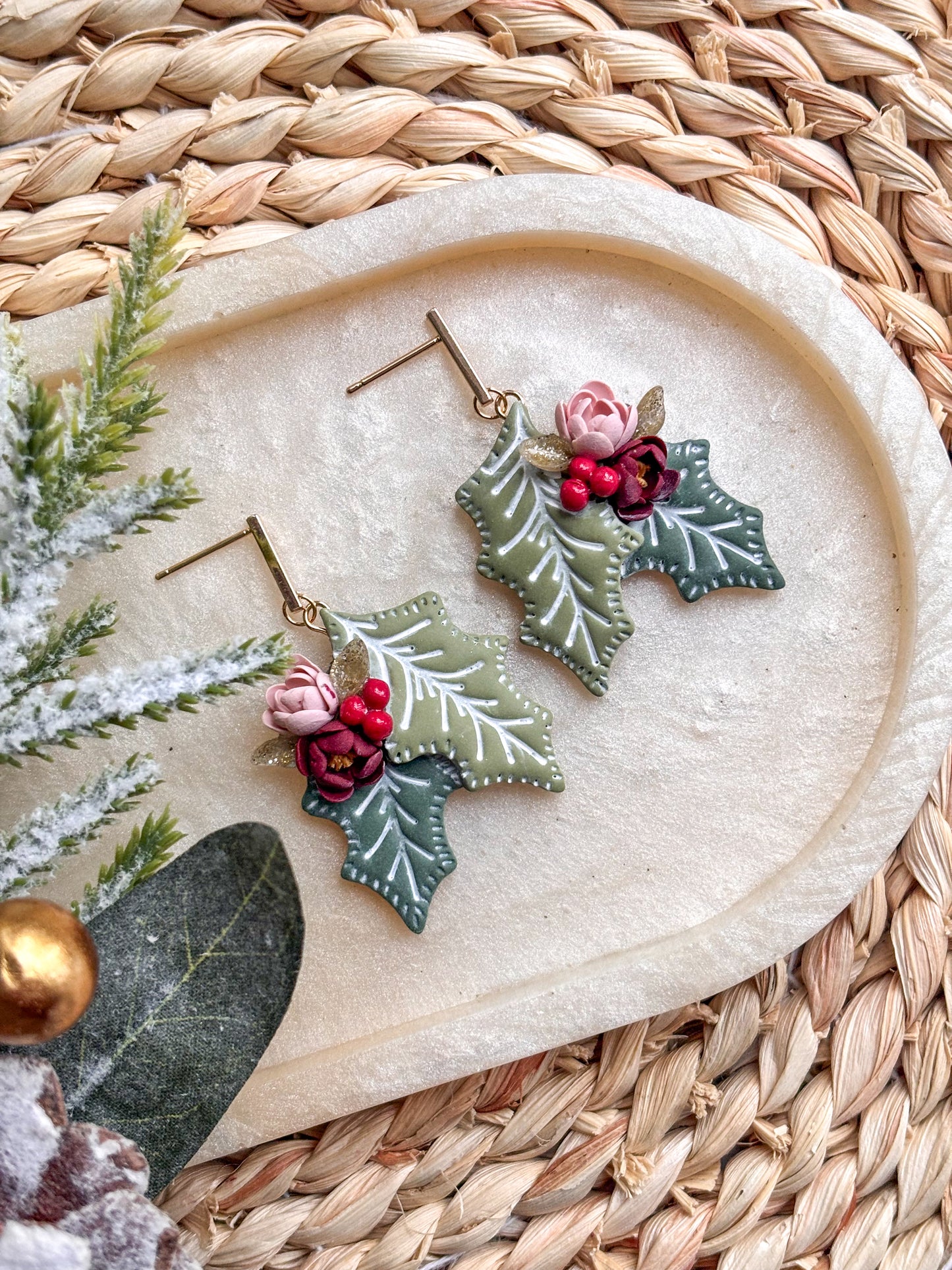 Scandi Style Holly Dangles