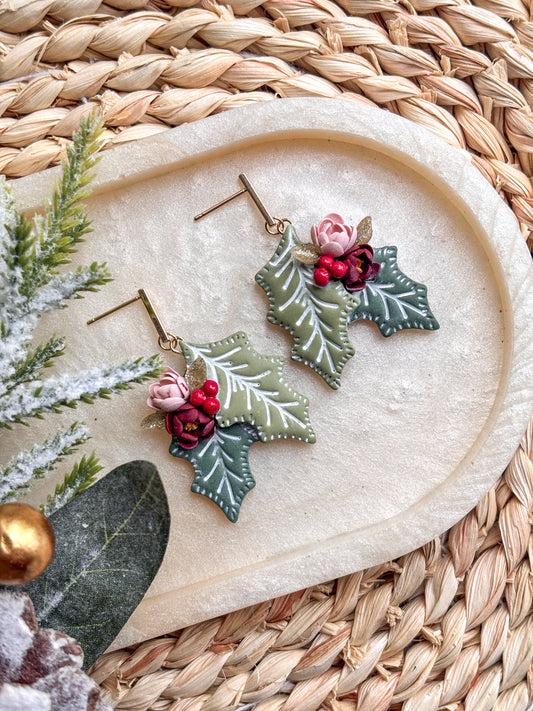 Scandi Style Holly Dangles